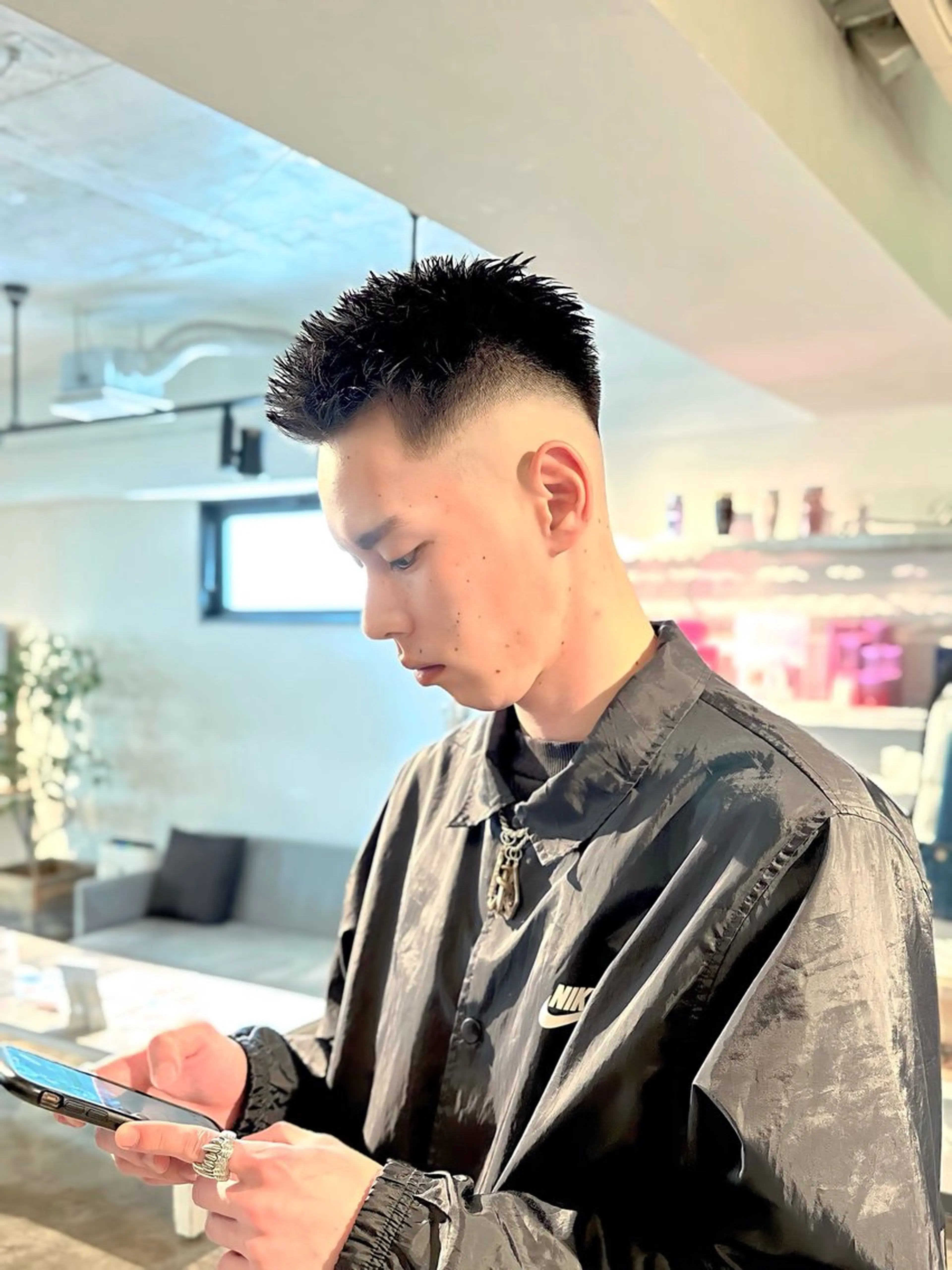 メンズ フェードカット メンズパーマ スキンフェード スパイキーショート カット 骨格補正施術/メンズ 専門美容師/YUYAのヘアスタイル