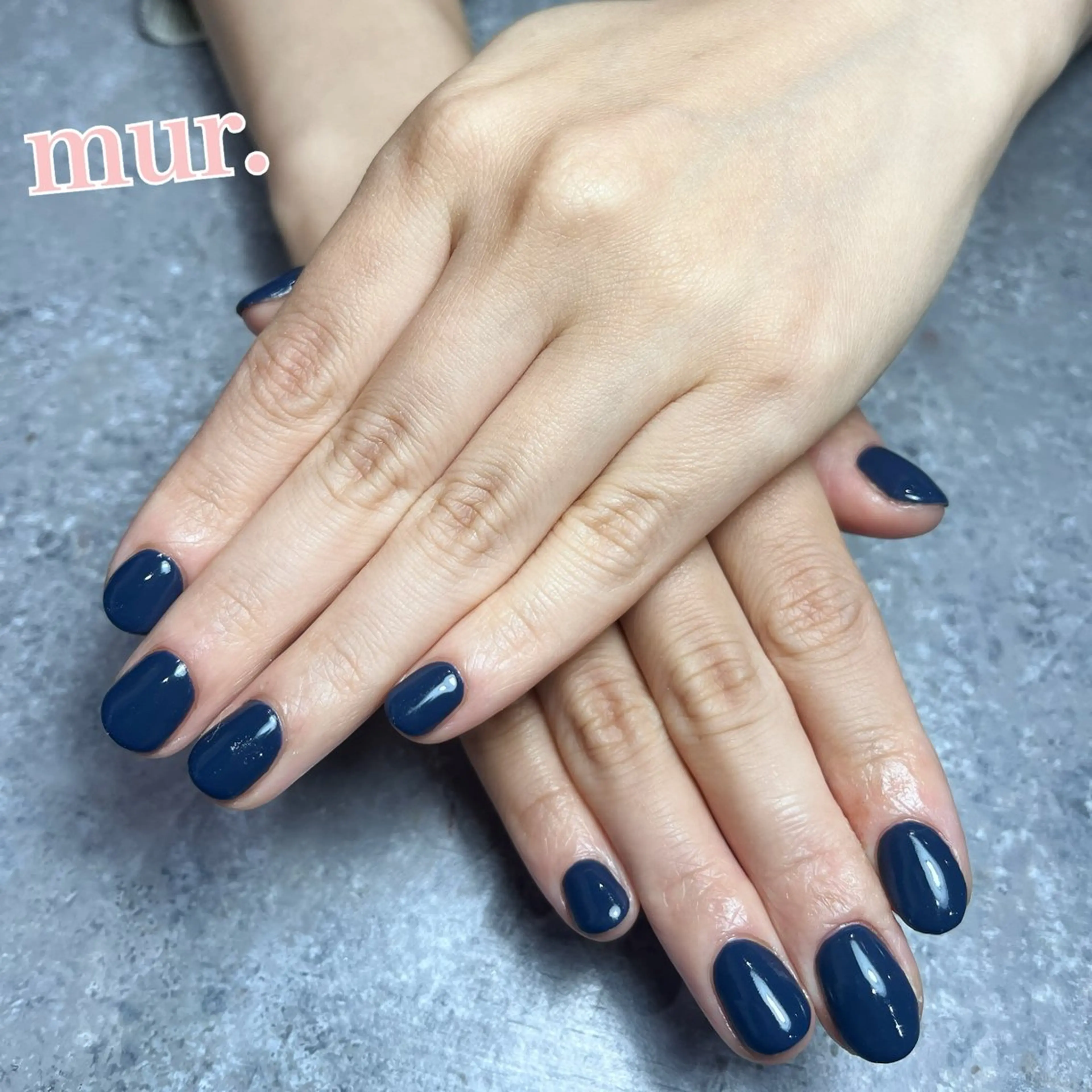 ネイル ネイビー ワンカラーネイル ハンドネイル nailsalon mur.のネイルデザイン