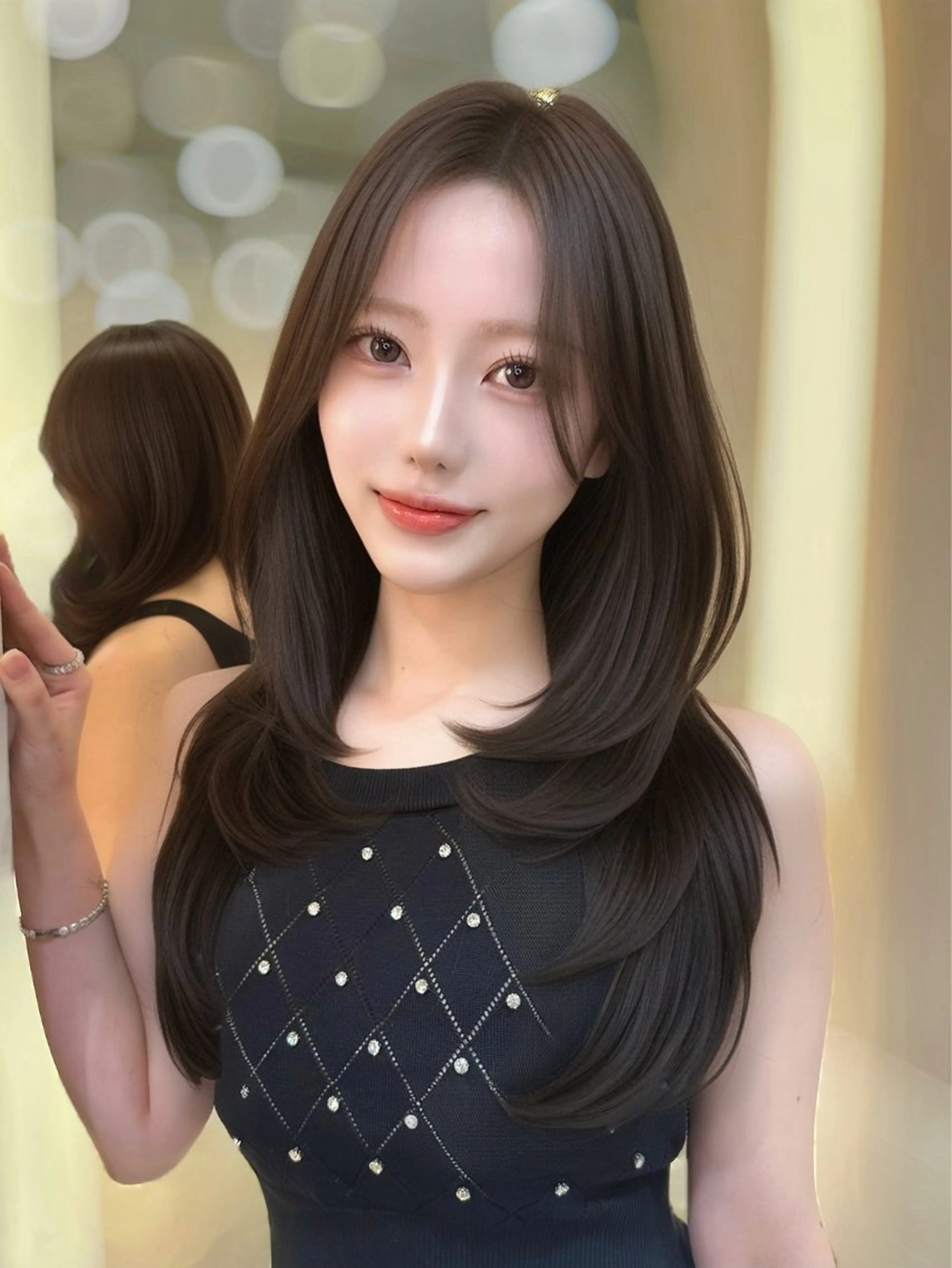 セミロング カラー カット ヘアカラー トリートメント 新宿/韓国レイヤー 髪質改善カラー/角所のヘアスタイル