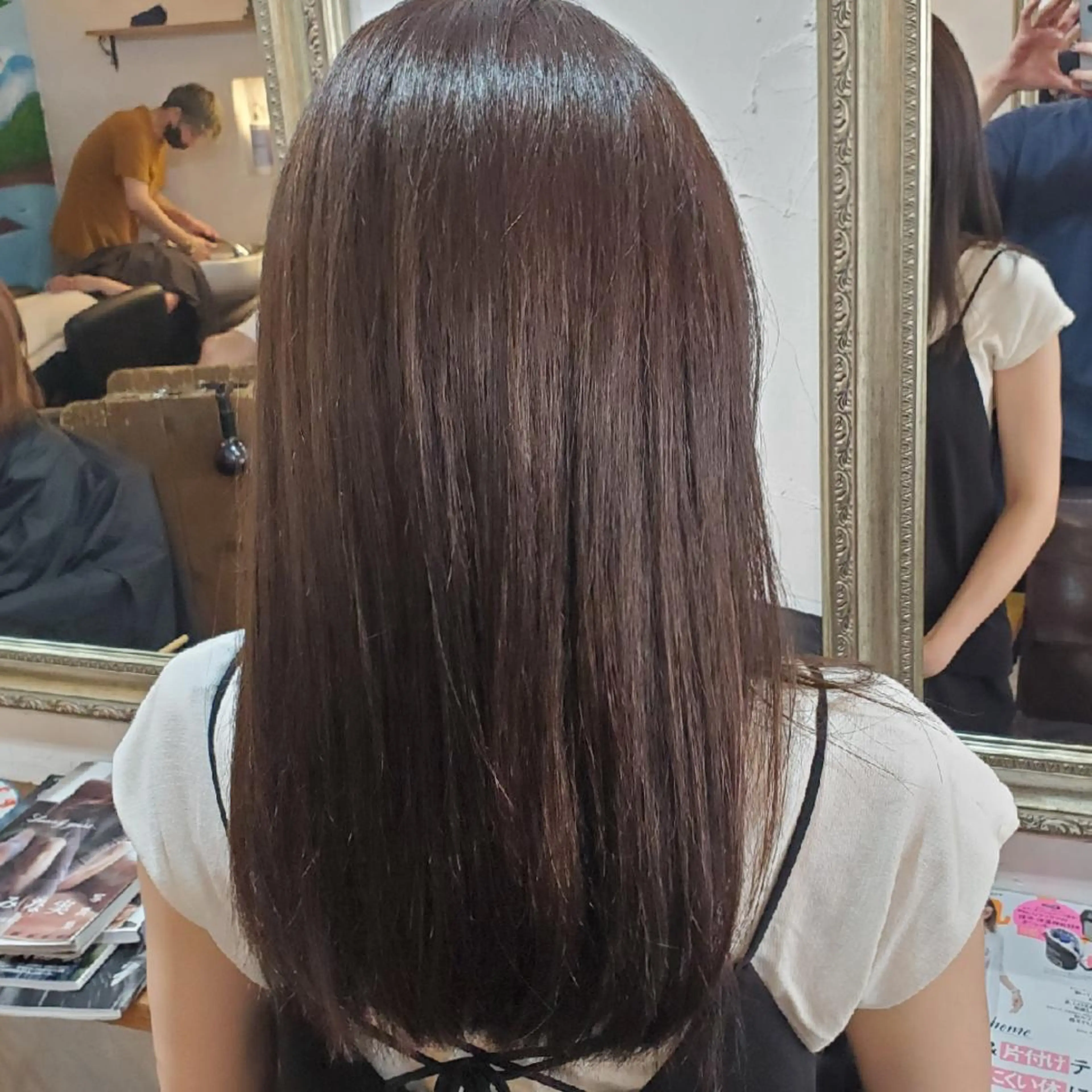 ロング カラー パーマ カット ヘアカラー 縮毛矯正 トリートメント フリーランス所属・韓国ヘア レイヤー くびれヘアMATSUのヘアスタイル