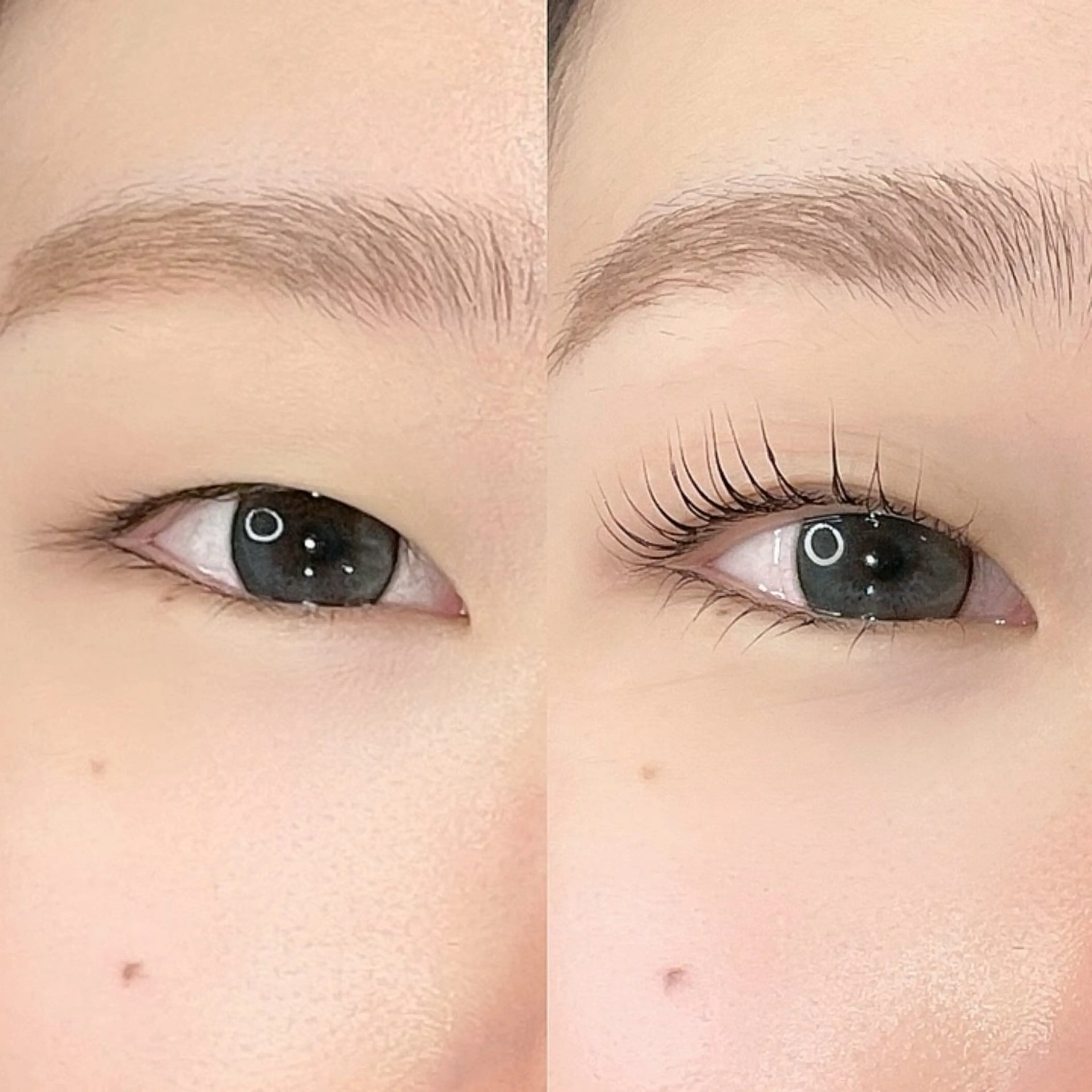 マツエク・マツパ 束感まつ毛 韓国風マツエク パリジェンヌラッシュリフト 下まつげエクステ 一重×まつ毛パーマ マツパ rei /meme まつパ アイブロウのマツエク・マツパデザイン