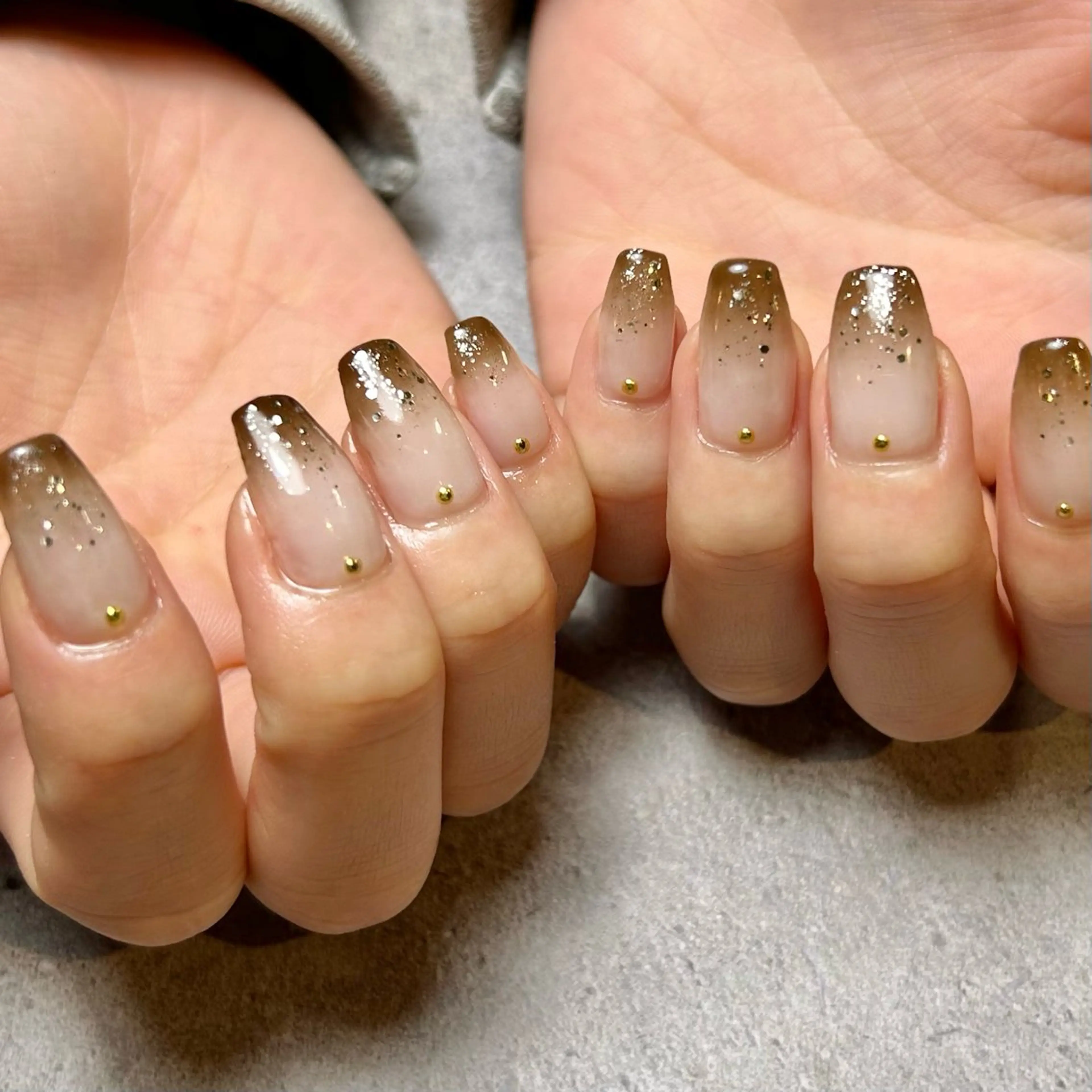 ネイル ブラウン 持ち込み ハンドネイル Reflection marikoのネイルデザイン