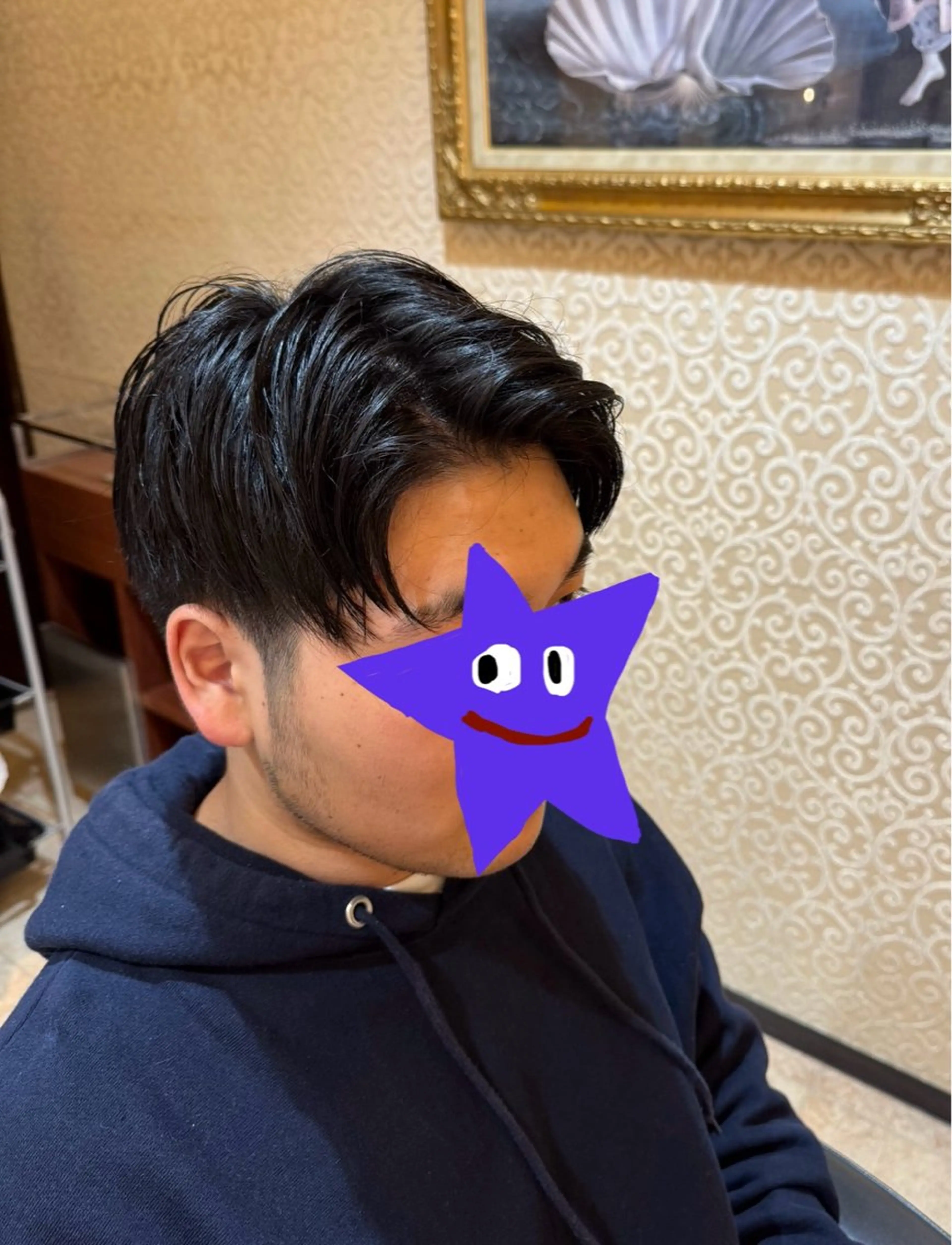 メンズ アップバング ツーブロック 郷右近 すずのヘアスタイル