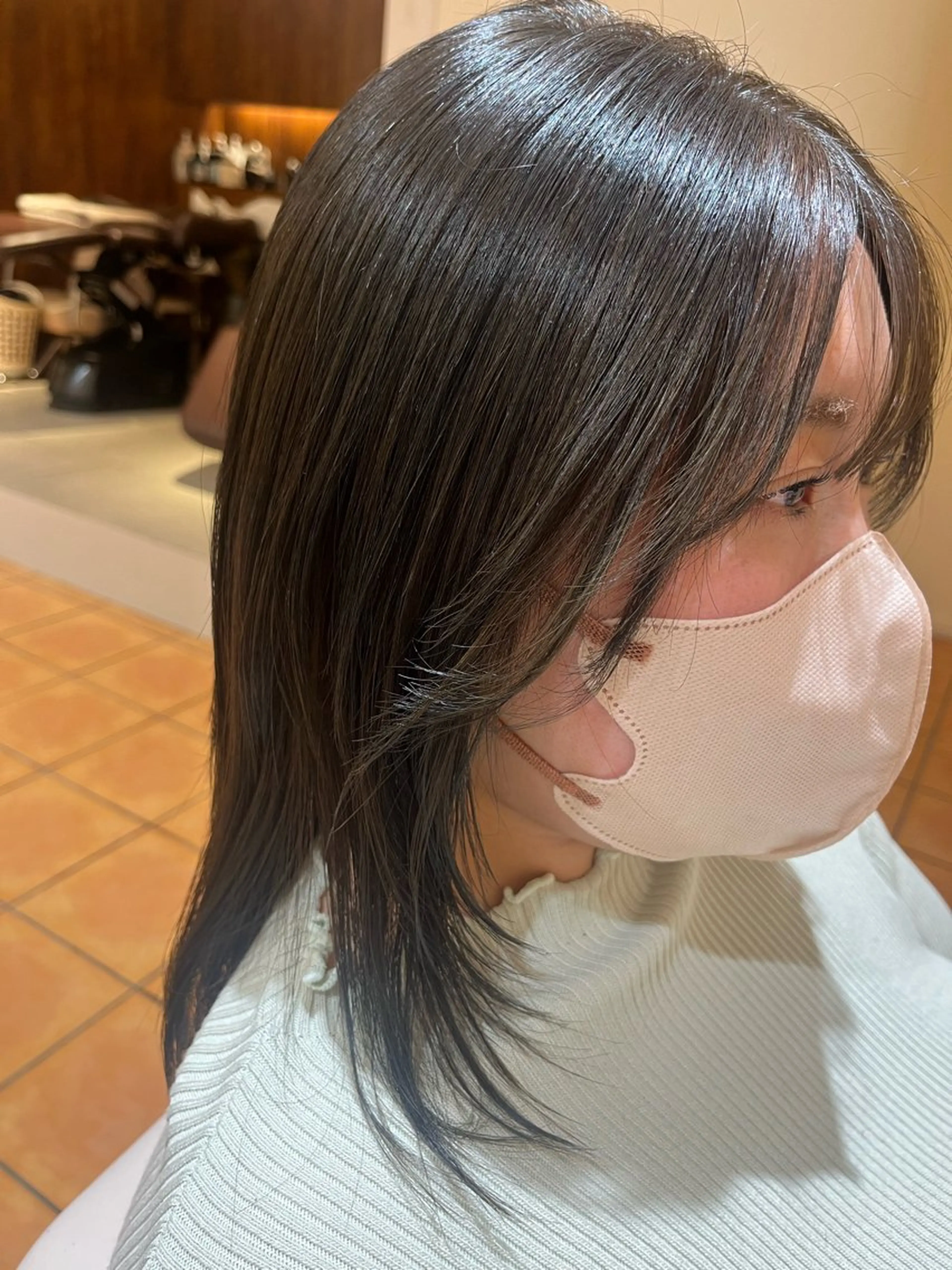 ミディアム カラー ベージュカラー オリーブベージュ カット ヘアカラー aruJisu所属・細谷 麗々 / モデル募集中🌹のヘアスタイル