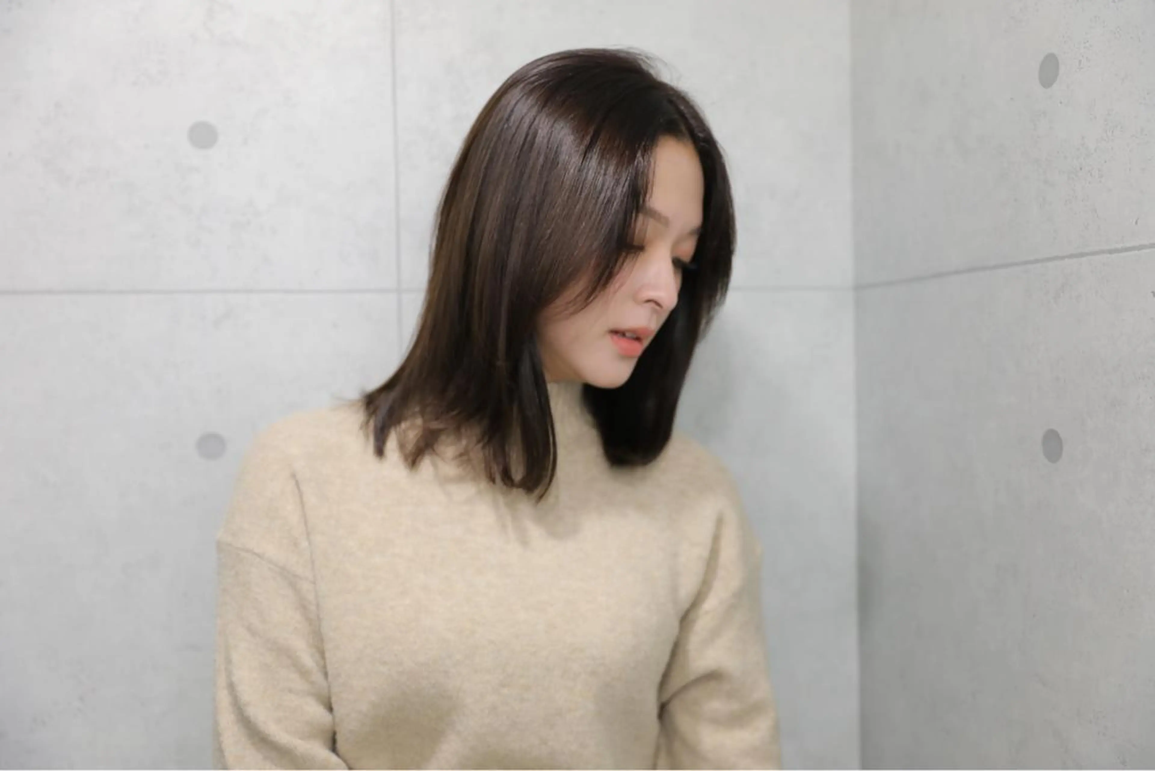 ミディアム ハイライト 髪質改善 小顔カット Endearing 銀座/レイヤーカットのヘアスタイル