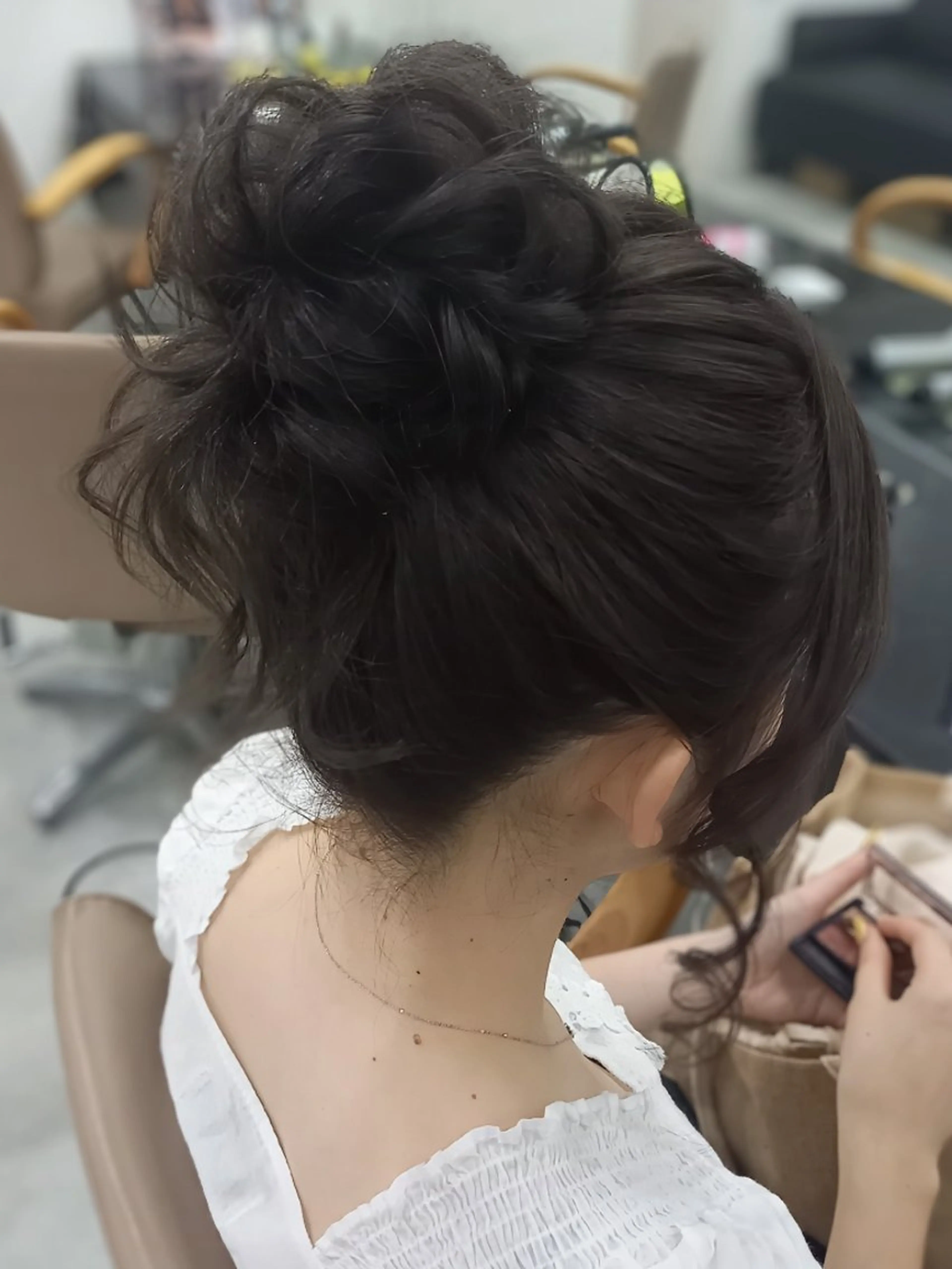 セミロング ヘアアレンジ お団子ヘア ヘアセット ヘアセット/中洲 Akaneのヘアスタイル