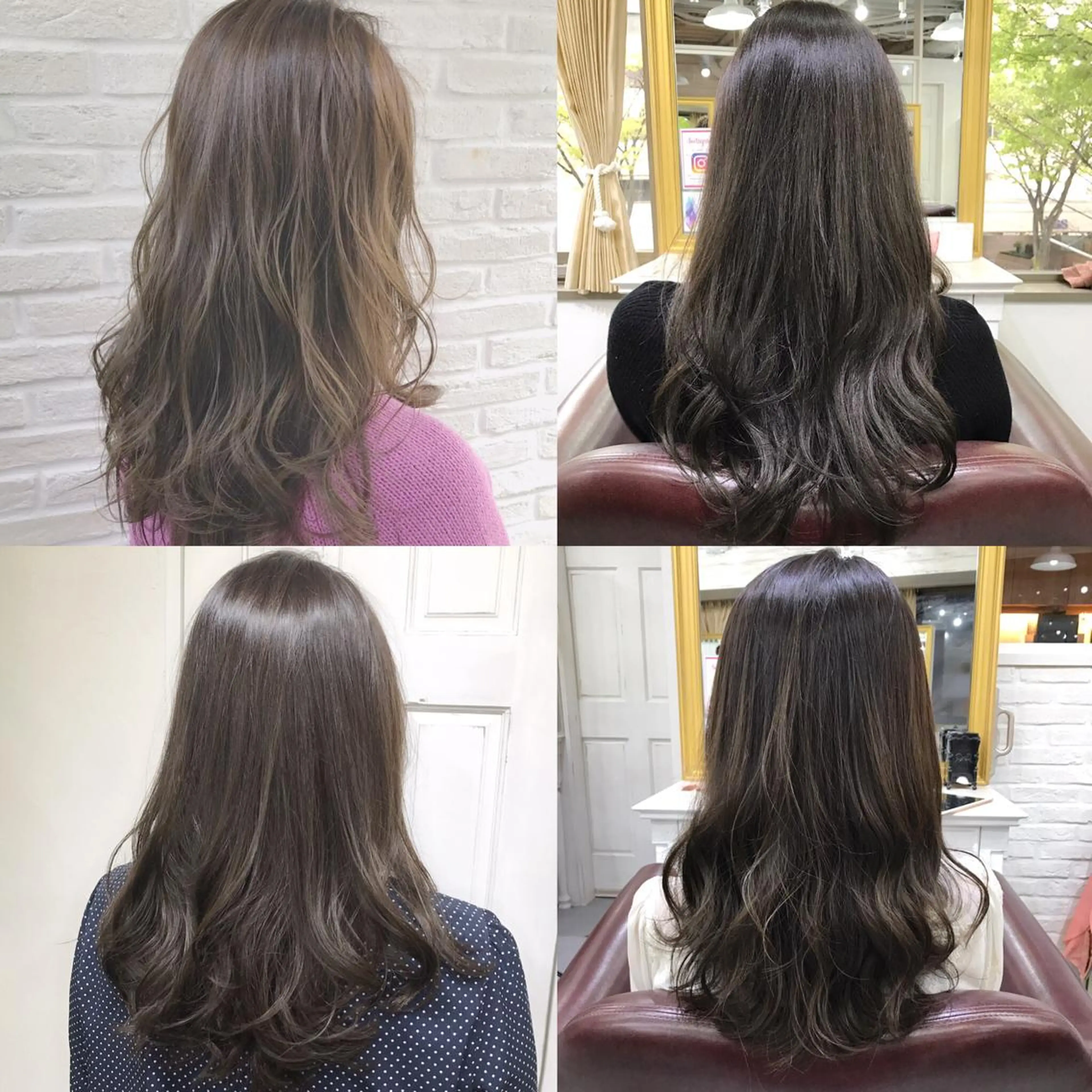 セミロング カラー アッシュ ブリーチ ブリーチなしカラー オレンジ ヘアリゾート粋　新宿三丁目本店所属・前地 麻衣のヘアスタイル