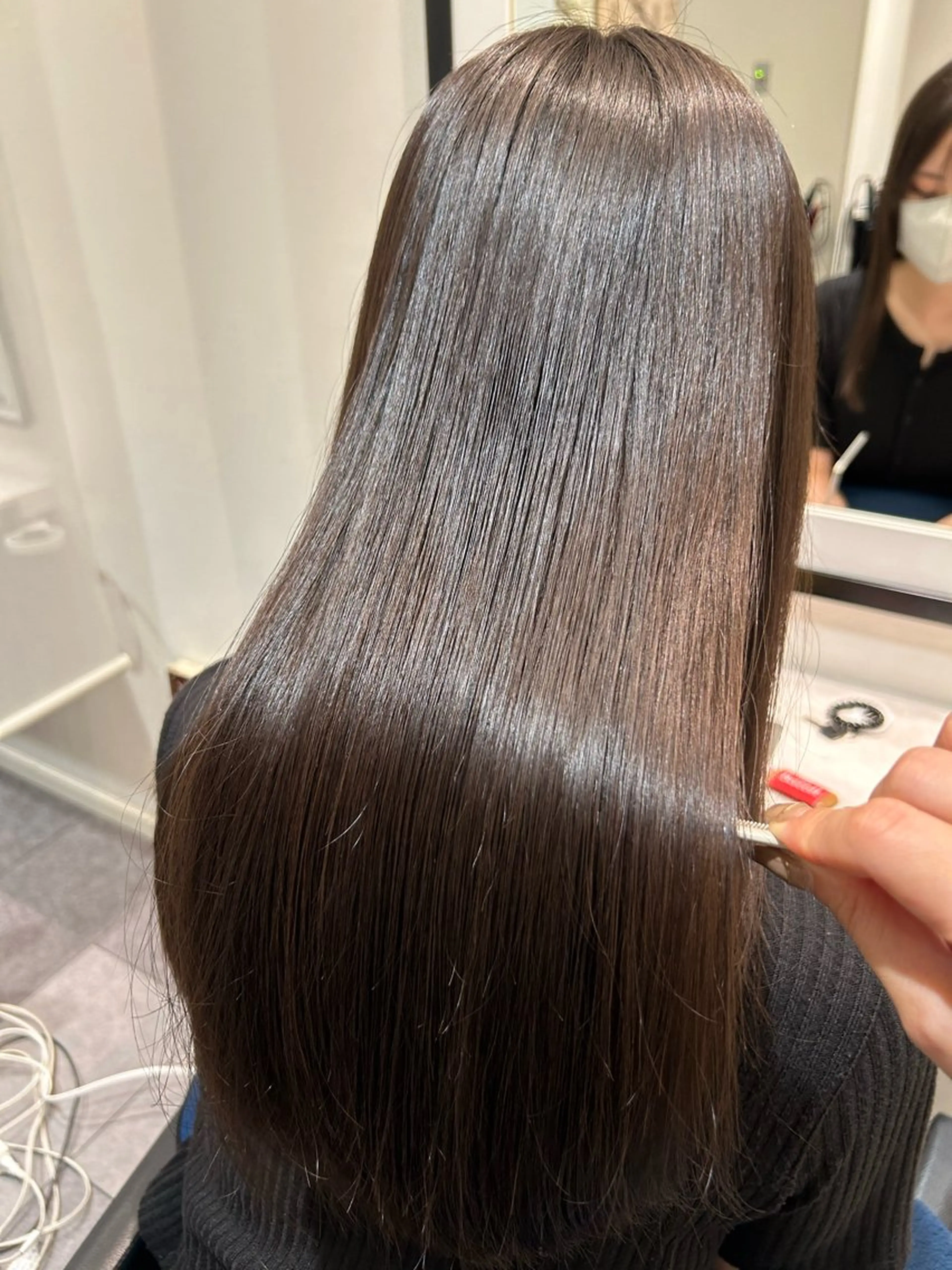 ロング パーマ ボブ くびれヘア 縮毛矯正 美髪矯正/ 伊藤 更のヘアスタイル