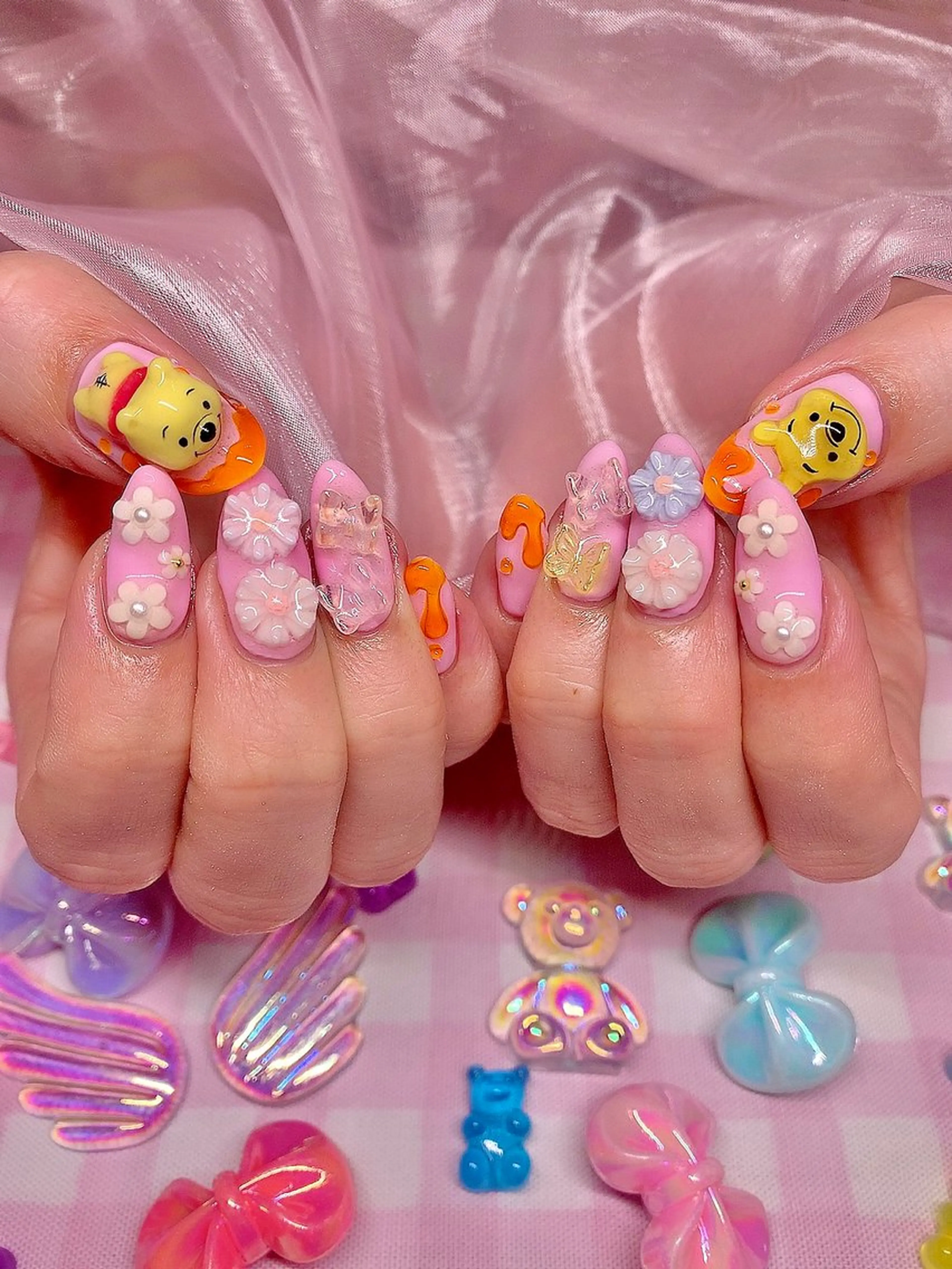ネイル アートネイル キラキラネイル 韓国ネイル 持ち込み パステルネイル シェアサロンLei.g(レイジー)所属・3Dアートネイル💗 都築レナのネイルデザイン