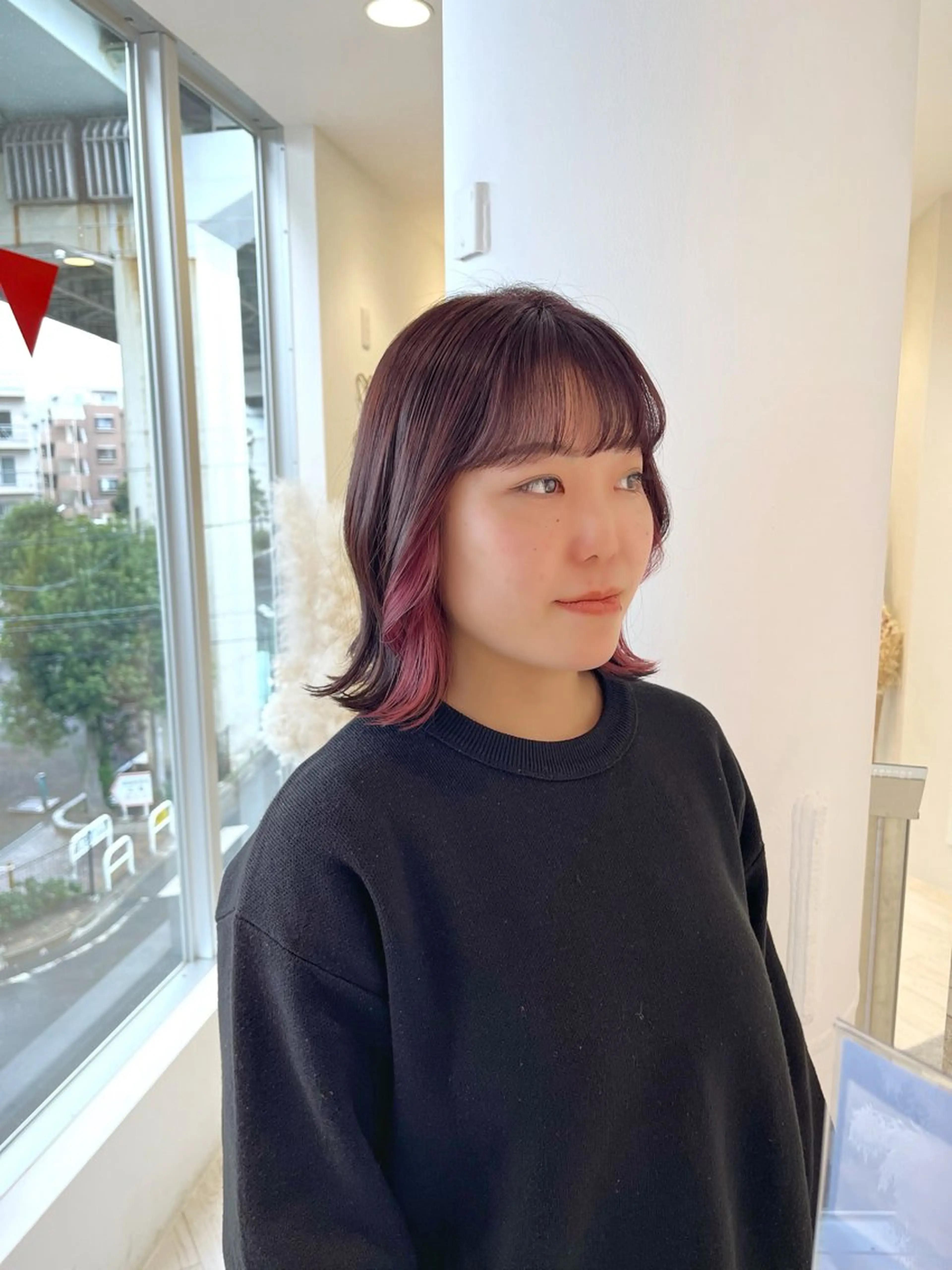 ミディアム カット ヘアカラー ボブ/レイヤー/ 茉莉花のヘアスタイル