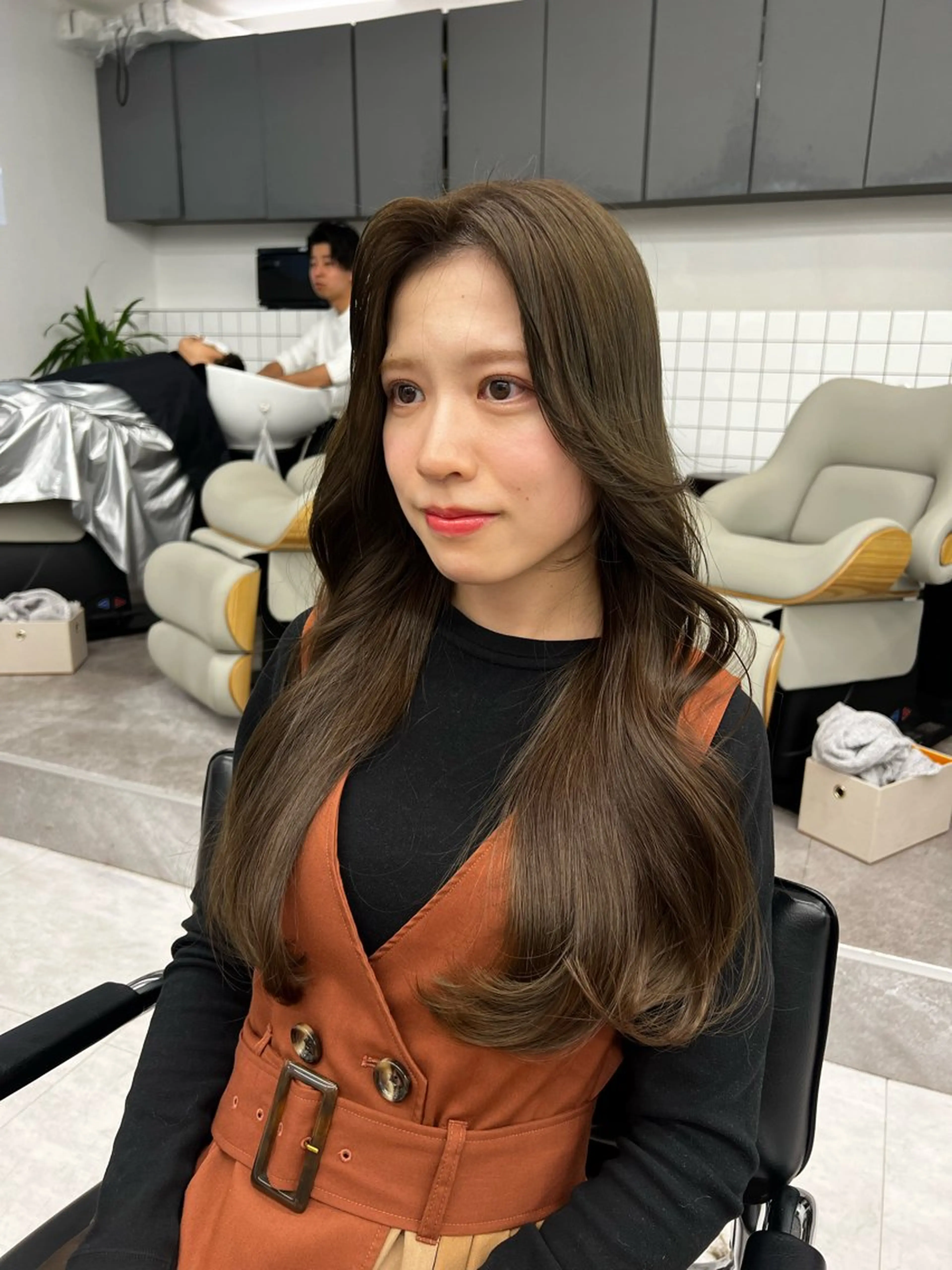 ロング カラー 韓国ヘア♡ 顔まわりカットayaのヘアスタイル