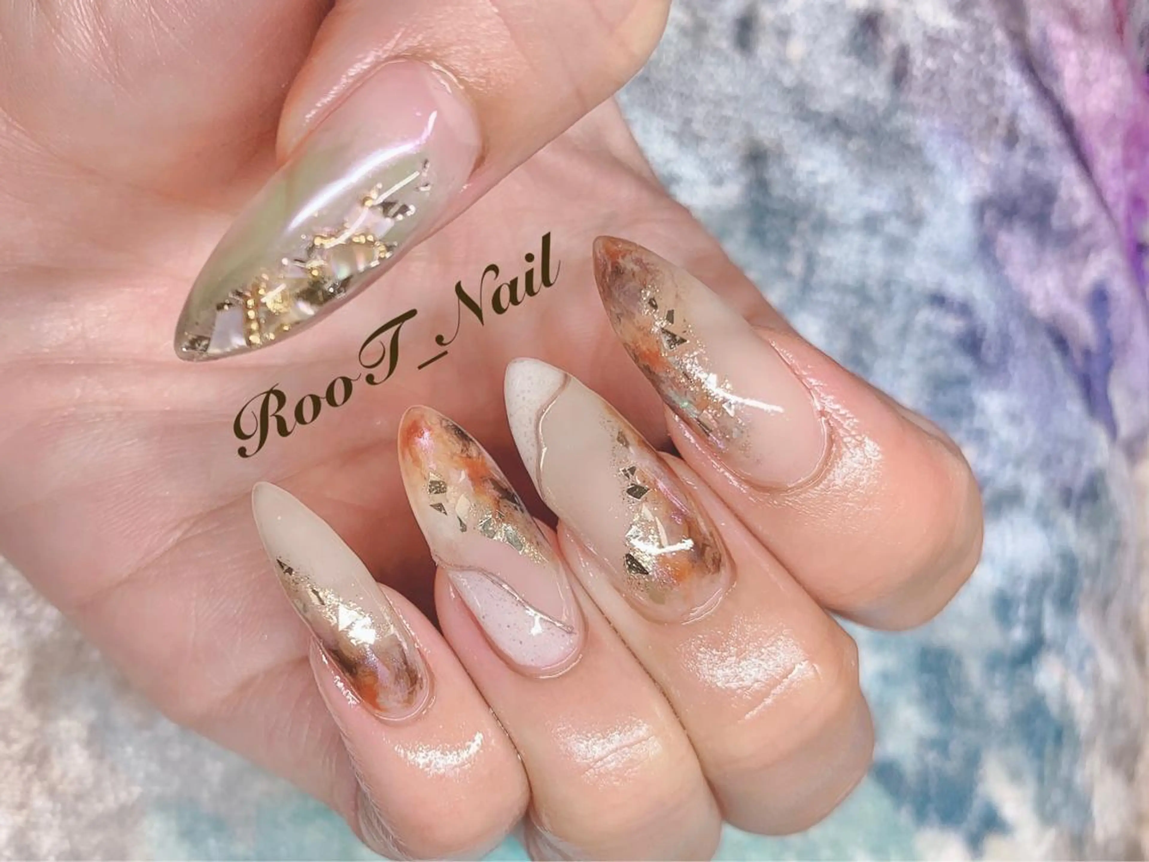 メンズ キッズ ネイル ミラーネイル ニュアンスネイル ハンドネイル RooT Nailのネイルデザイン