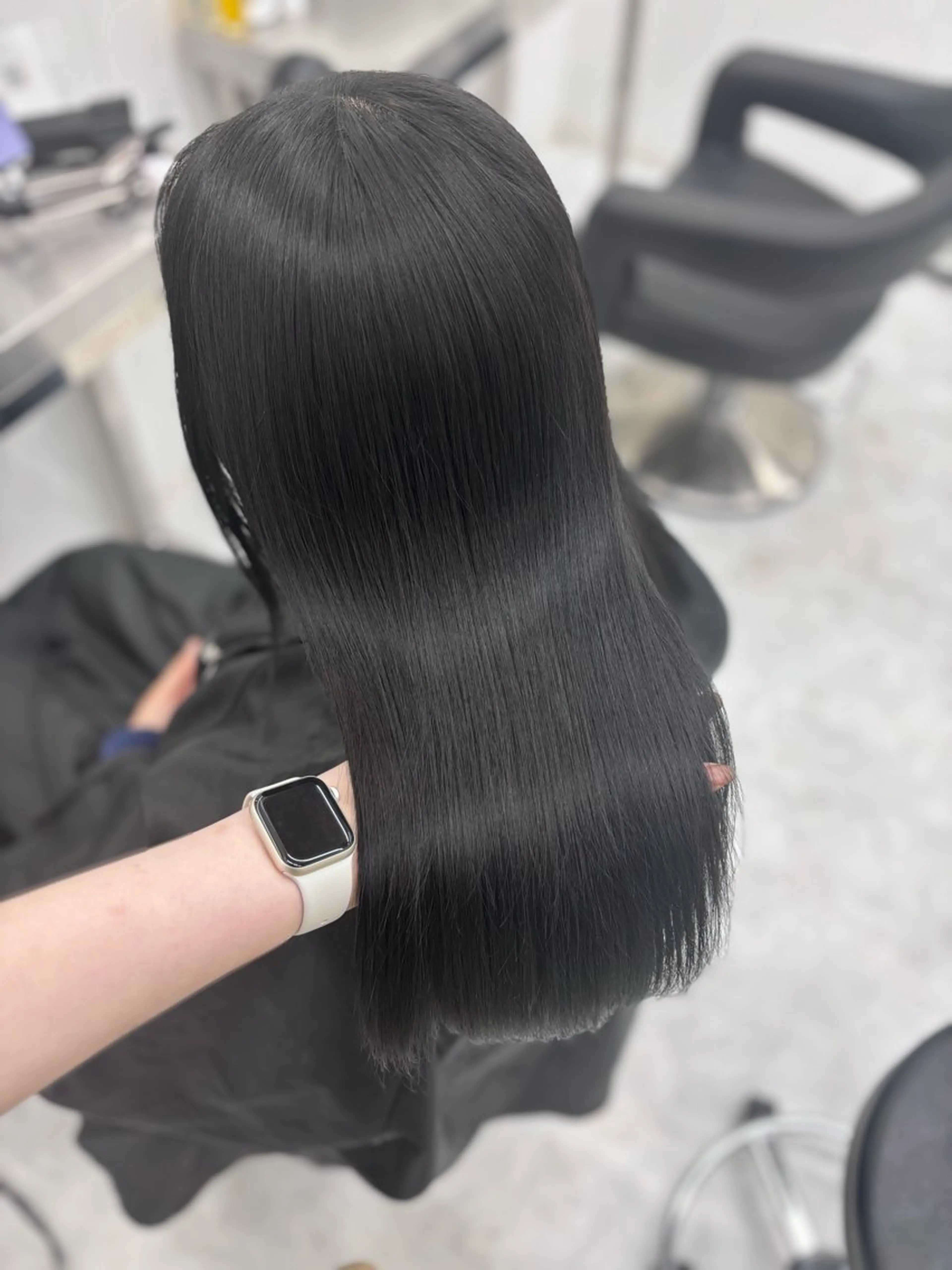 ロング カット ヘアカラー 縮毛矯正 トリートメント 韓国風暗髪ヘア🤍 🫧MIREIのヘアスタイル