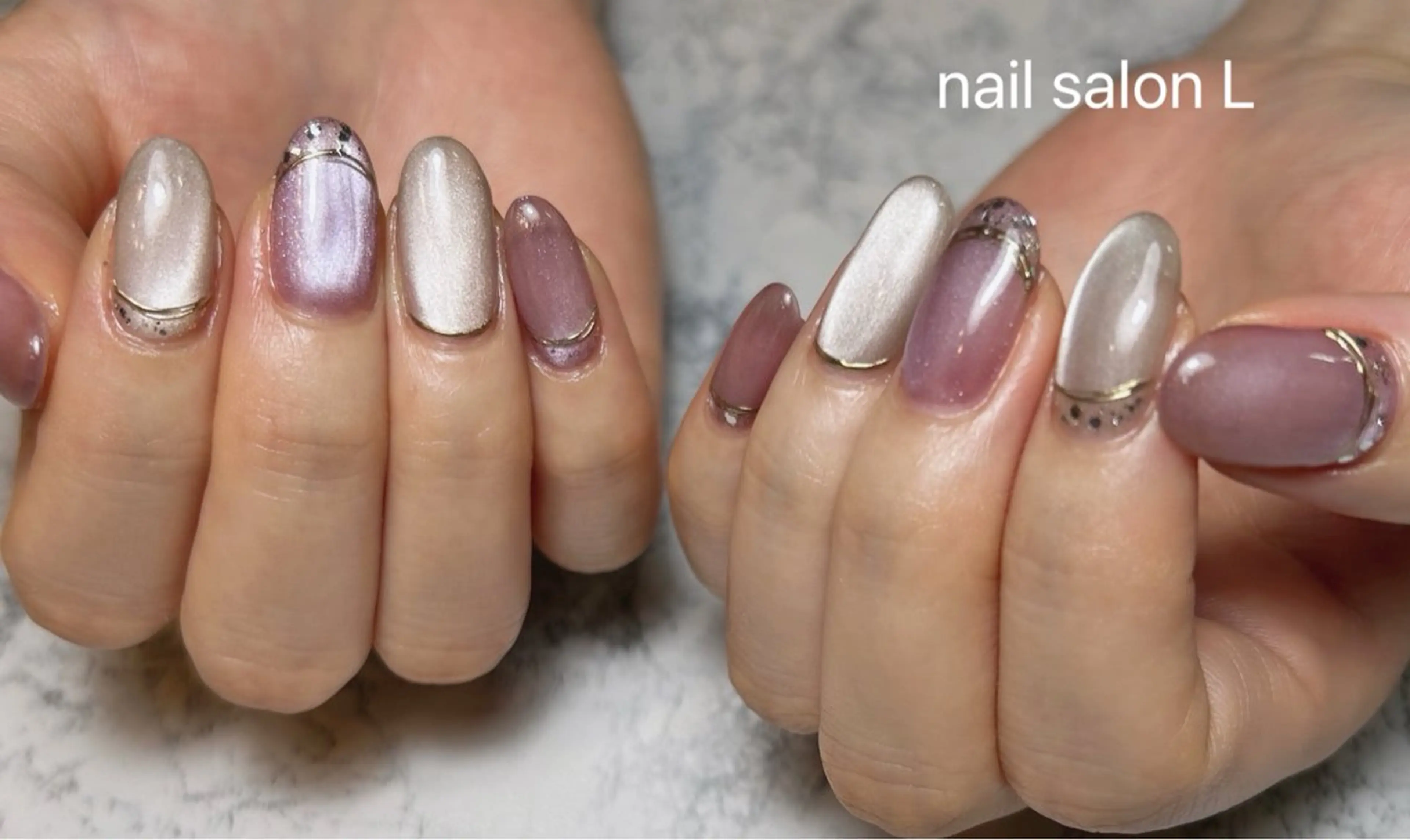 ネイル ミラーネイル ハンドネイル 吉川市 ネイルサロンLのネイルデザイン