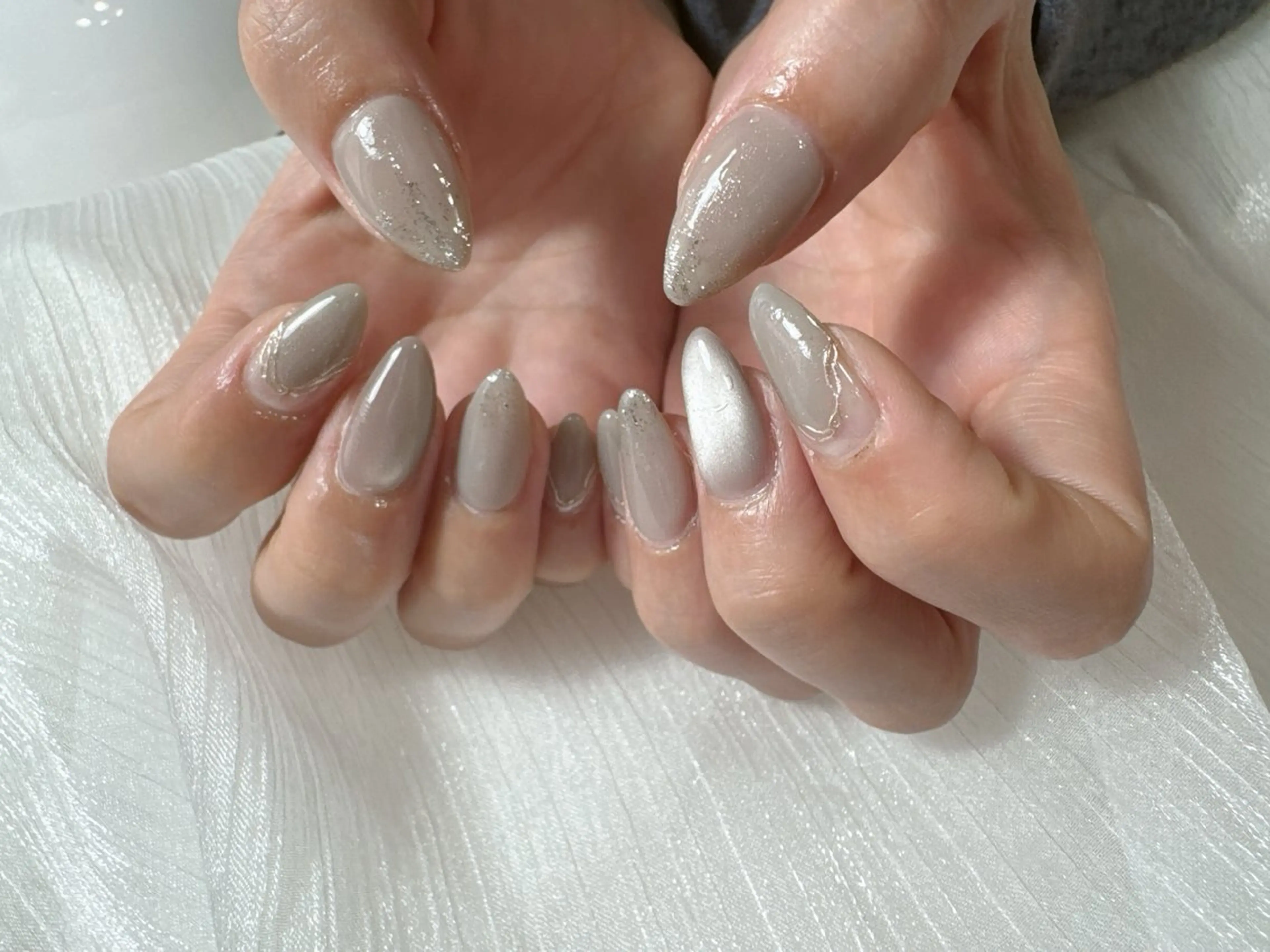 ネイル オーロラネイル フットネイル フレンチネイル ジェルネイル ハート ハンドネイル kikinail 溝の口のネイルデザイン