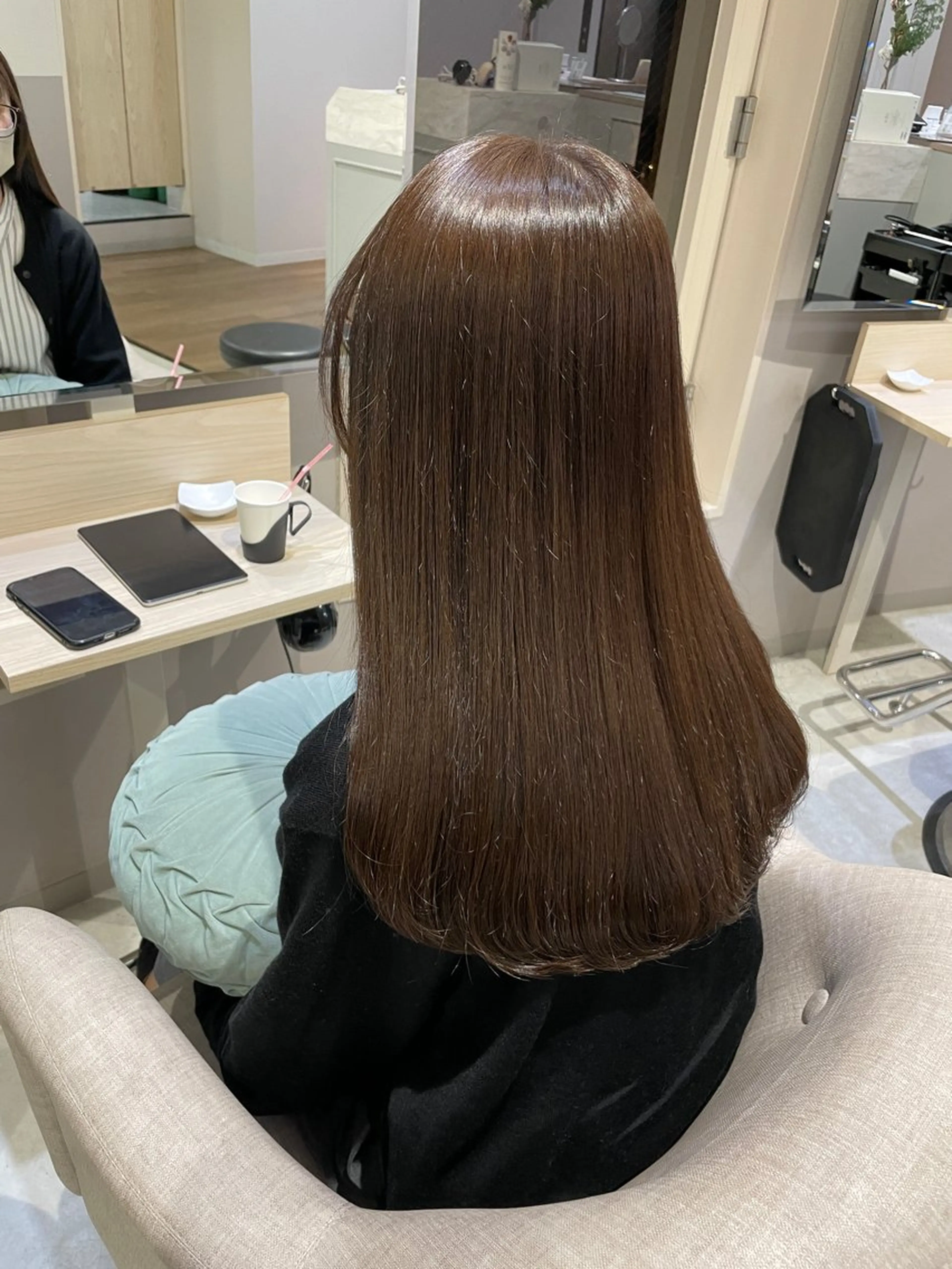 ロング カラー ベージュカラー オレンジ ヘアカラー トリートメント HARUKA韓国ヘア /Luana梅田のヘアスタイル