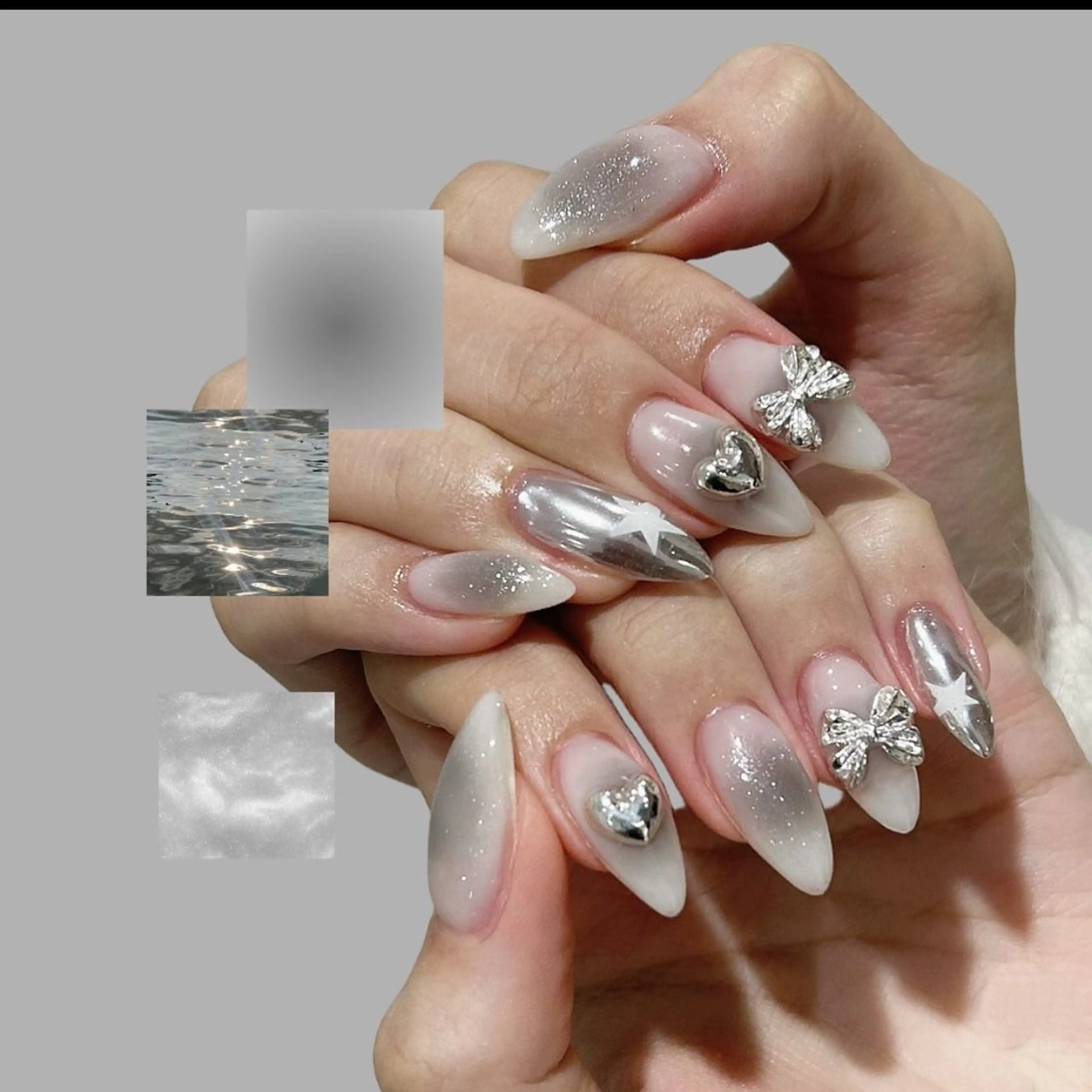 ネイル チークネイル 長さ出し フレンチネイル グラデーション マグネットネイル Mew_Sanie所属・Sanie Salonのネイルデザイン