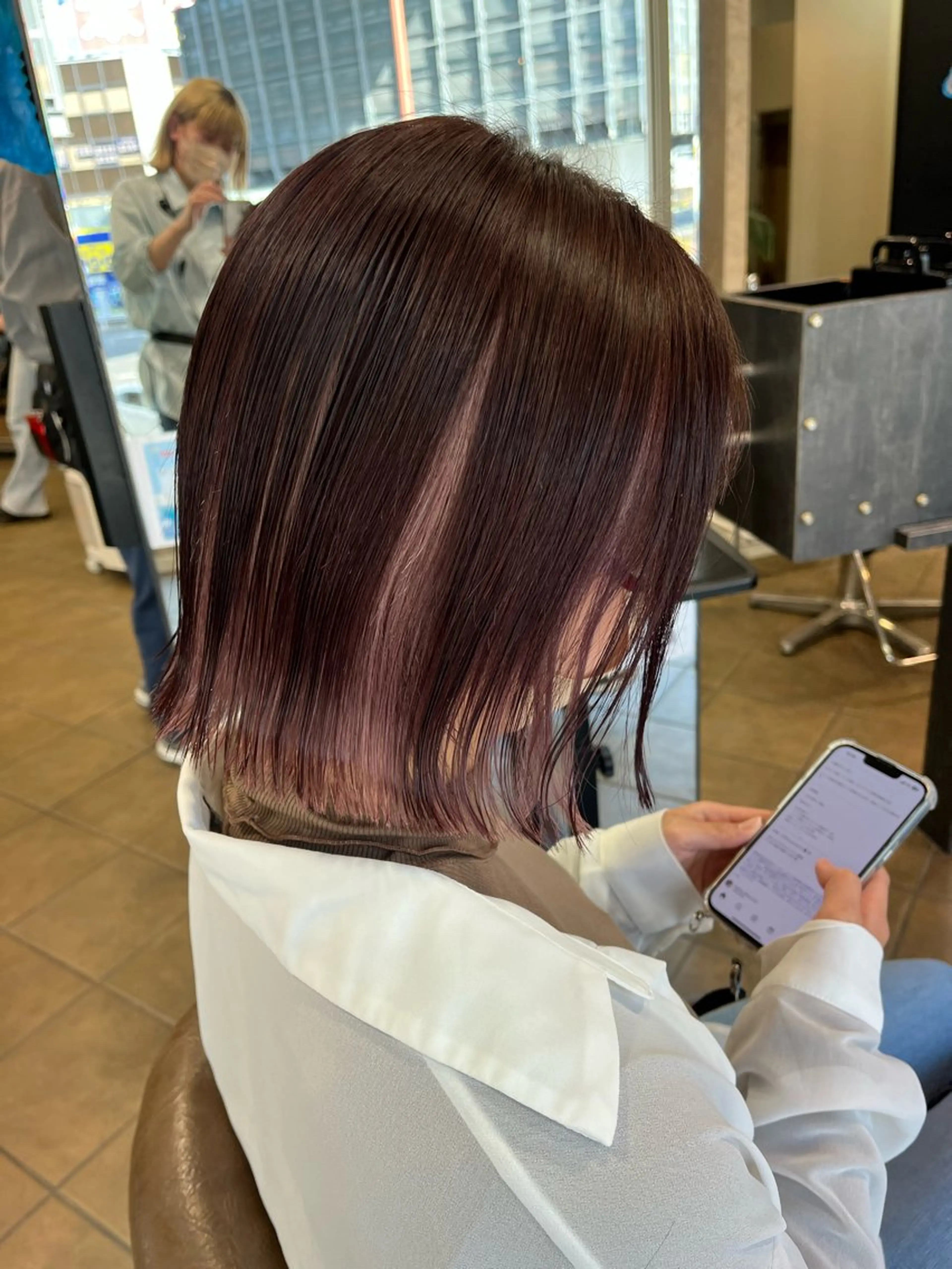 ミディアム ケアカラー トリートメント カット ヘアカラー 濱川 良栄のヘアスタイル