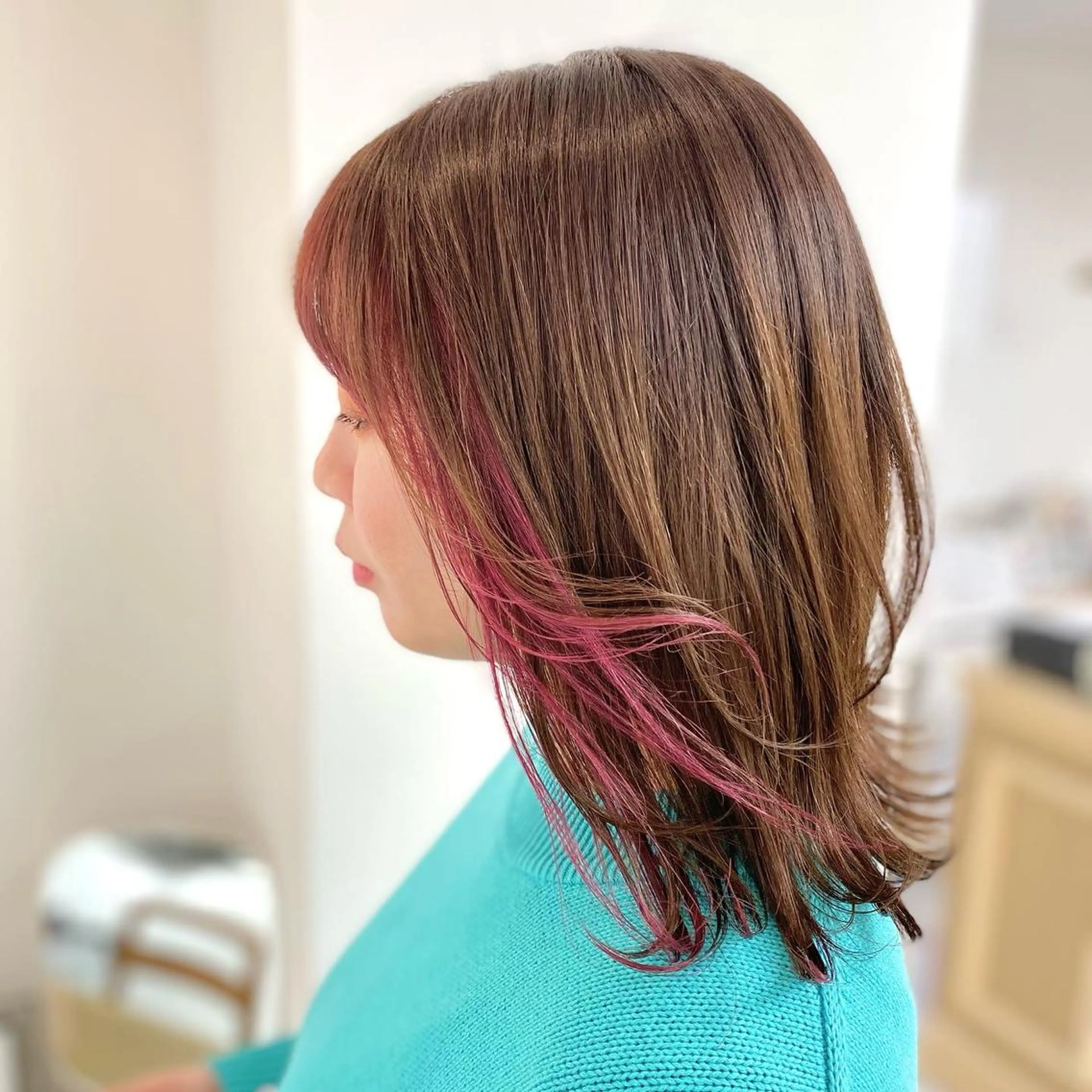 ミディアム カラー カット ヘアカラー トリートメント 平田 健一のヘアスタイル