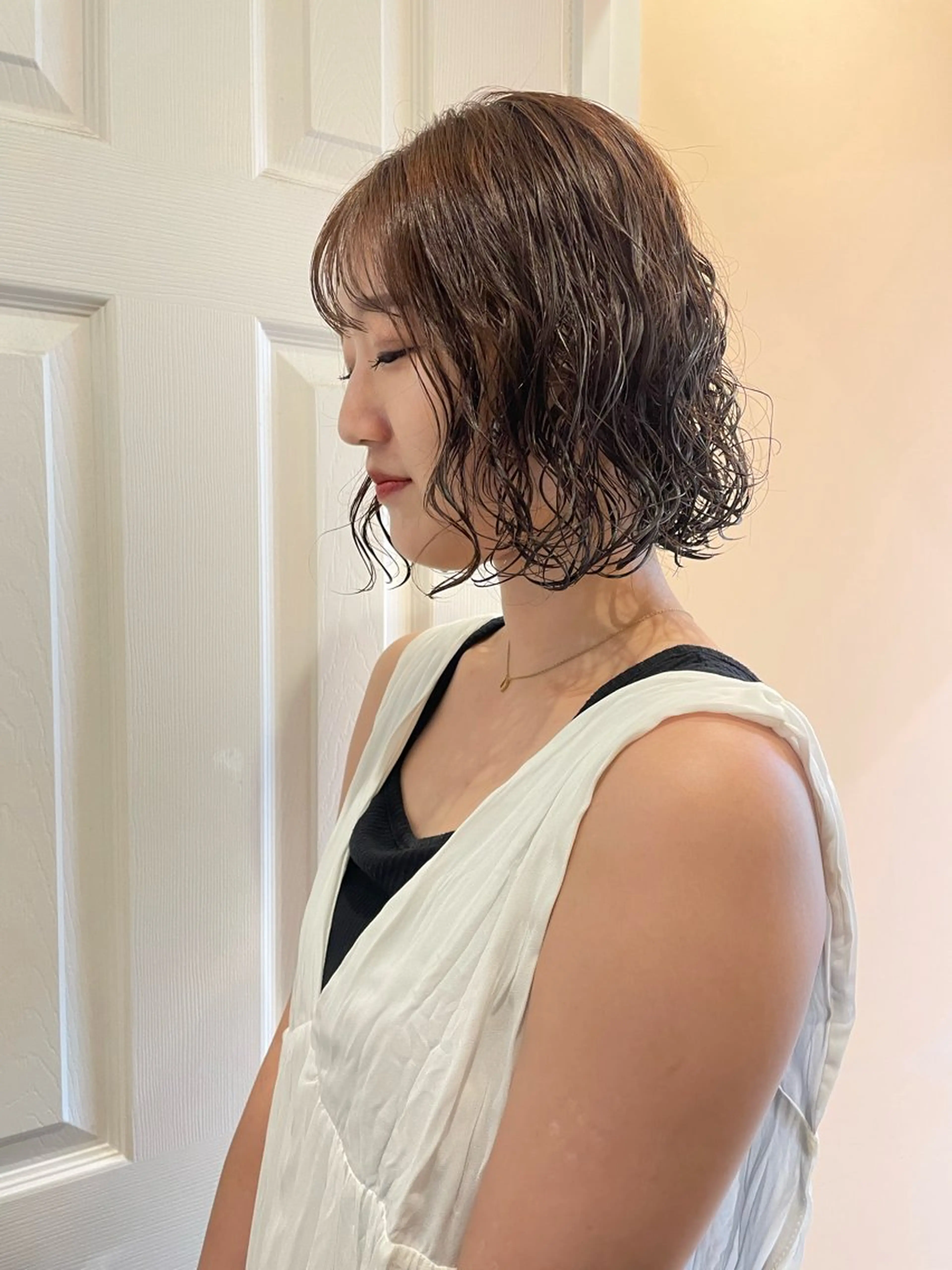 ミディアム ボブカットモデル/パ ーマ/harunaのヘアスタイル