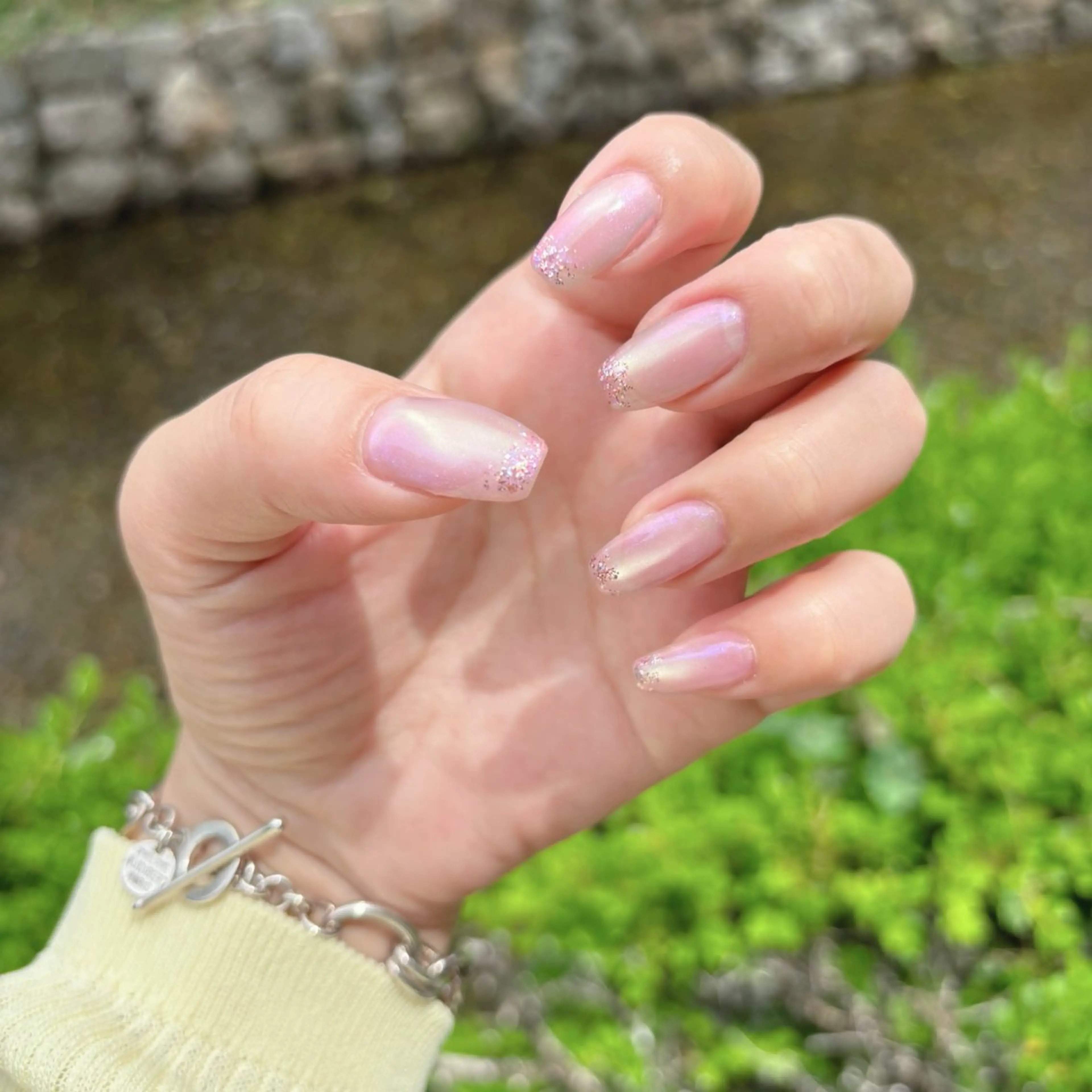 ネイル ラメ(グリッター) ミラーネイル Amo Nailのネイルデザイン