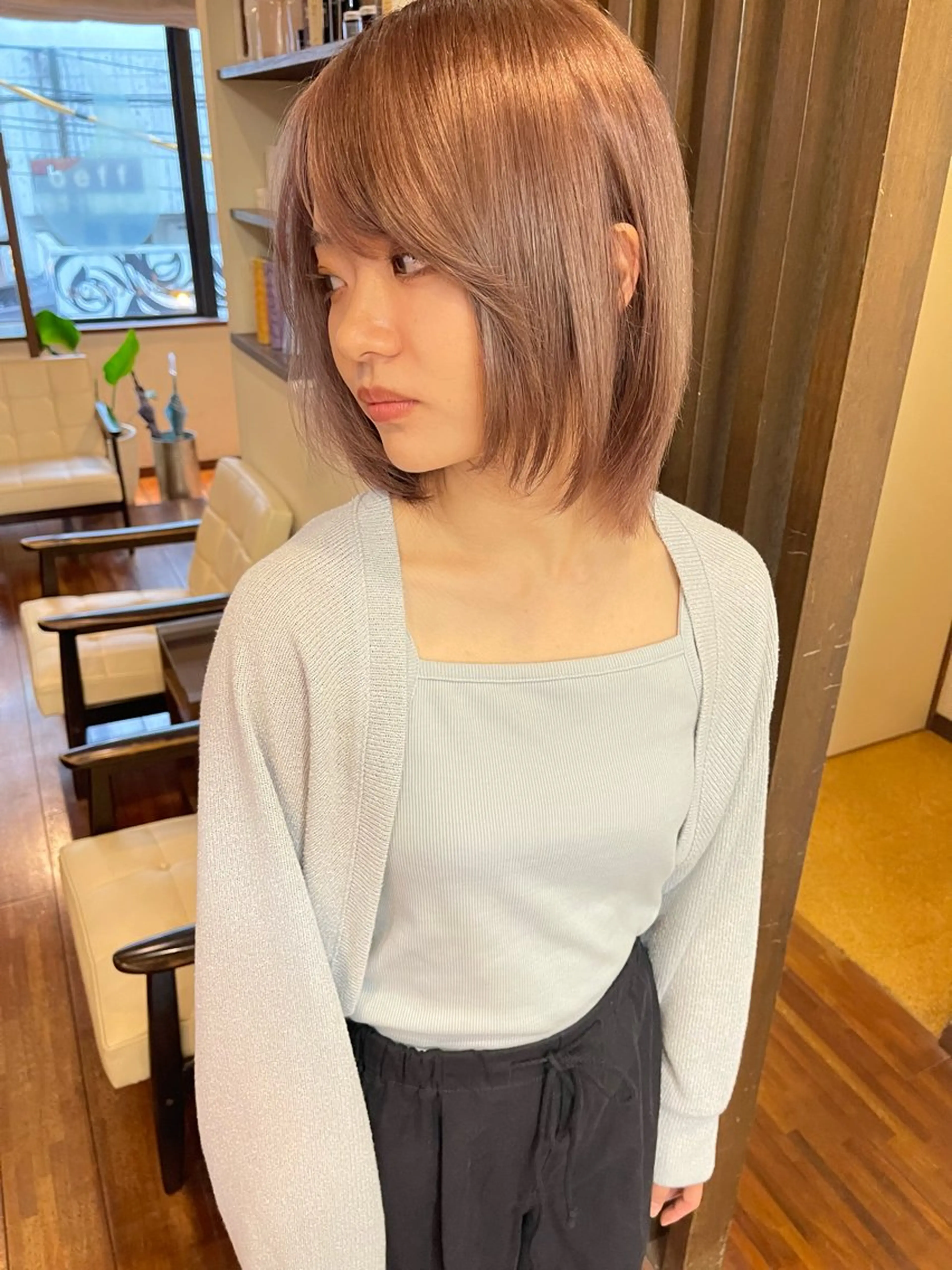 ショート カラー ブラウンカラー ミルクティーブラウン 髪質改善カラー ケアブリーチ/タムのヘアスタイル