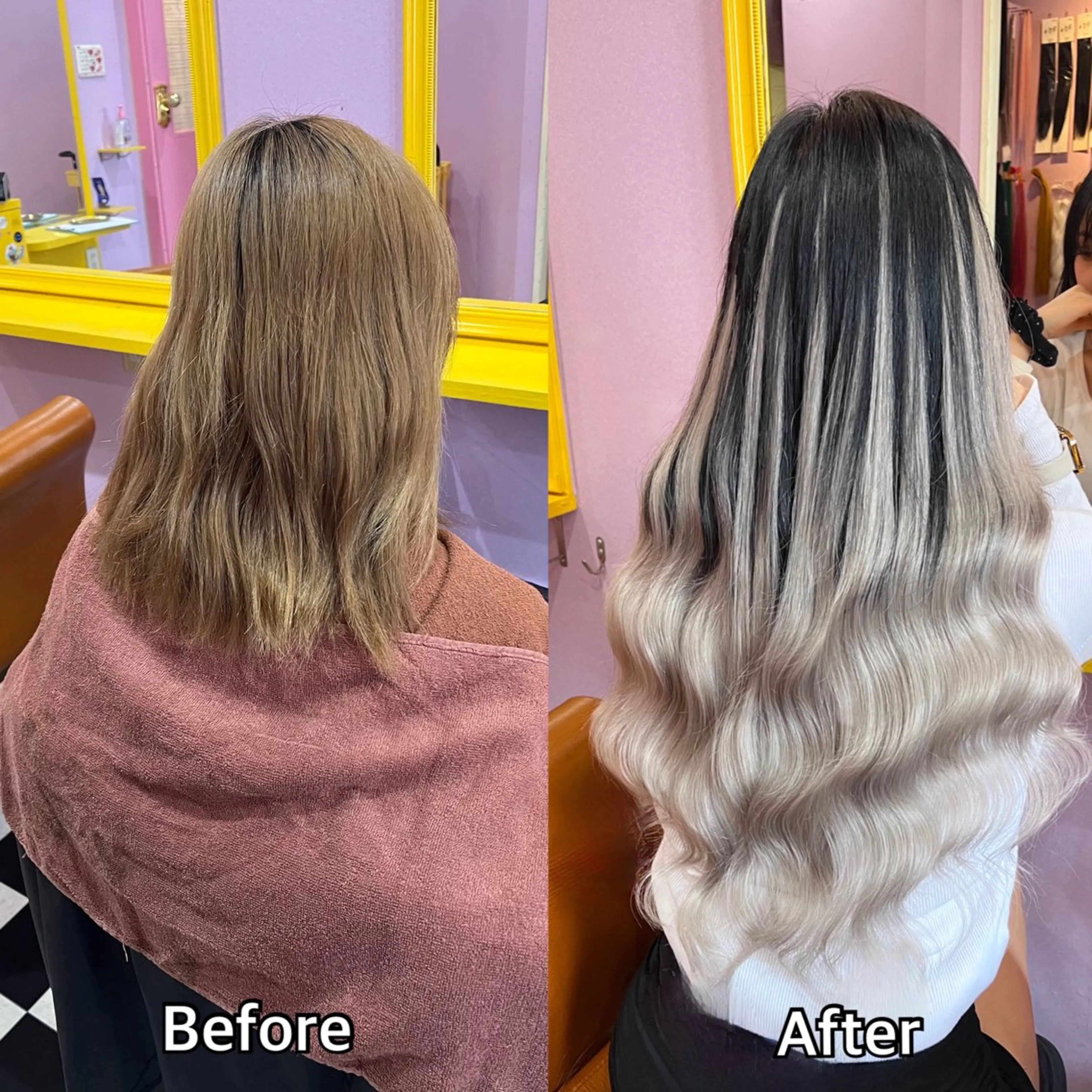 ロング シール＋ちび編み込み エクステ梅田🐨のヘアスタイル