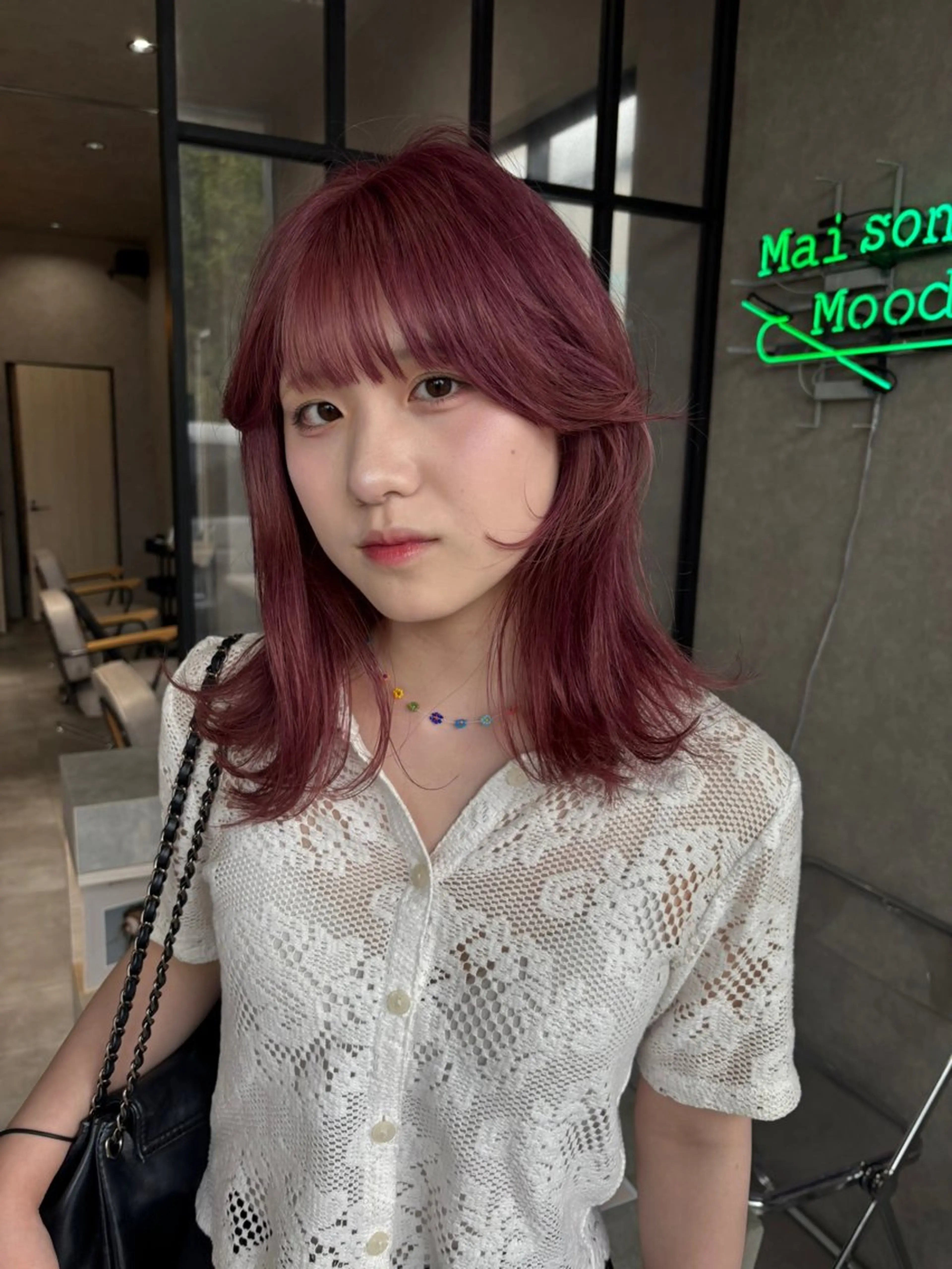 ミディアム ヘアカラー 山岸 未玖のヘアスタイル