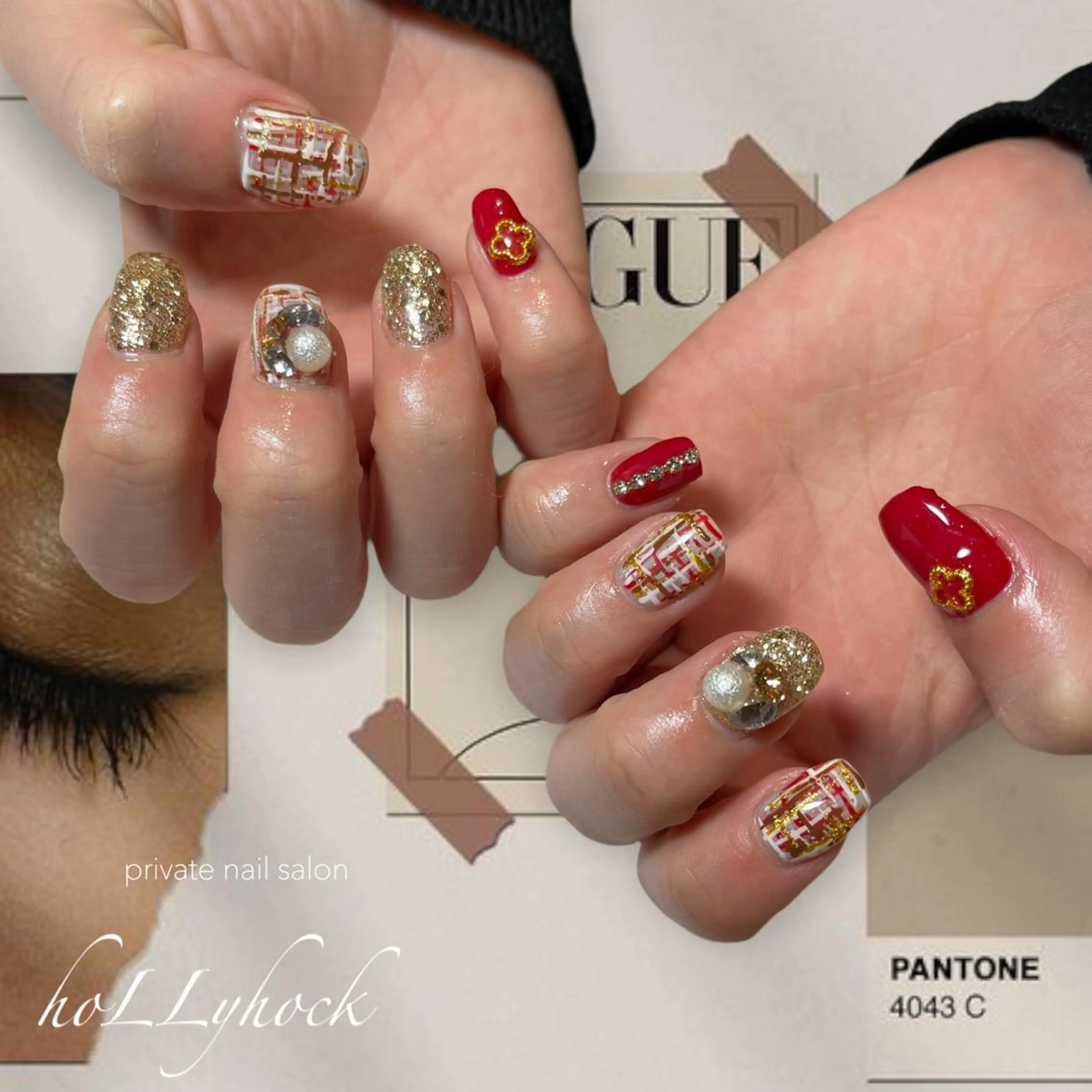 ネイル アートネイル フラッシュネイル マグネットネイル ニュアンスネイル nail salon hoLLyhockのネイルデザイン