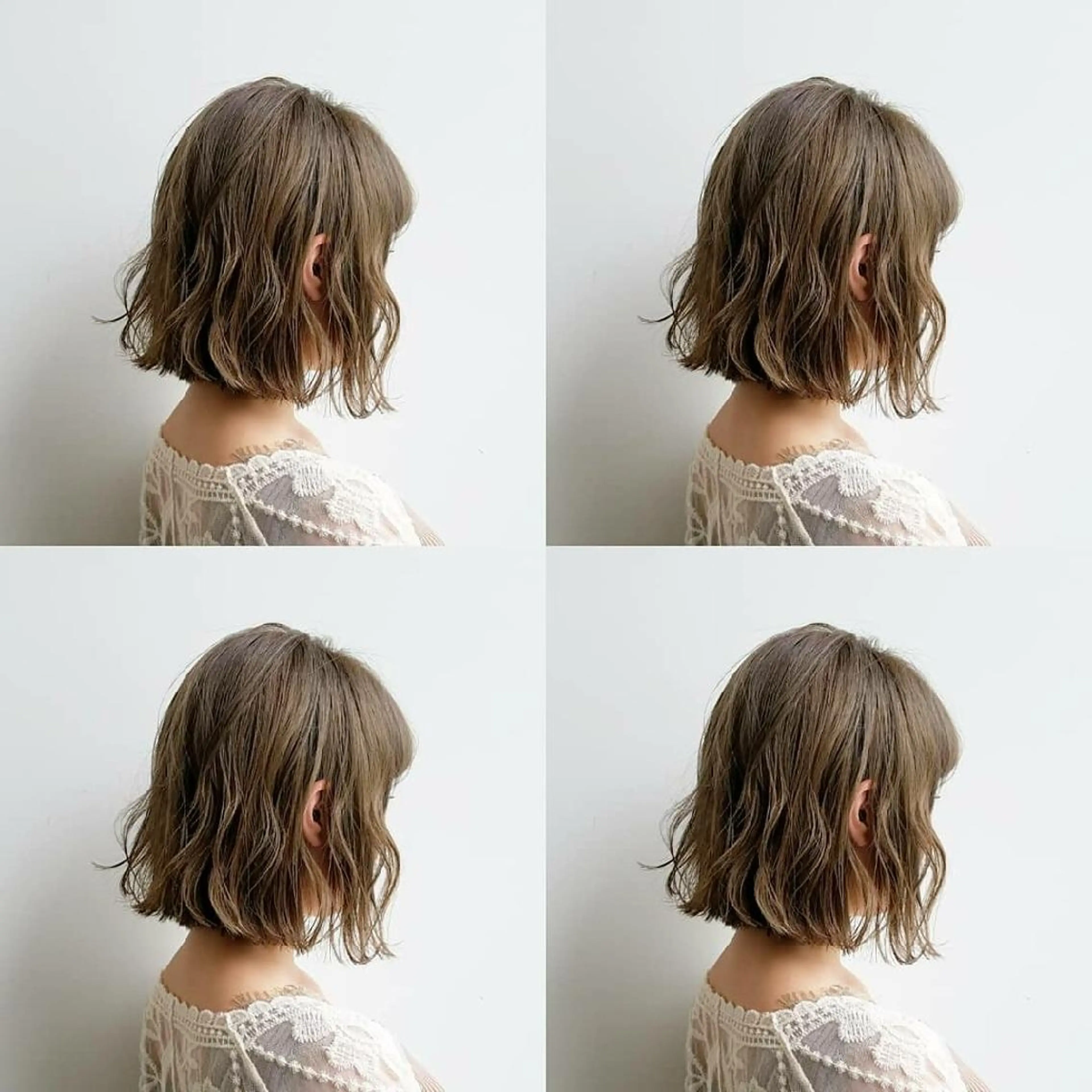 ショート カラー ベージュカラー ミルクティーベージュ ボブ iplus✴ まつげ、眉毛、耳つぼのマツエク・マツパデザイン