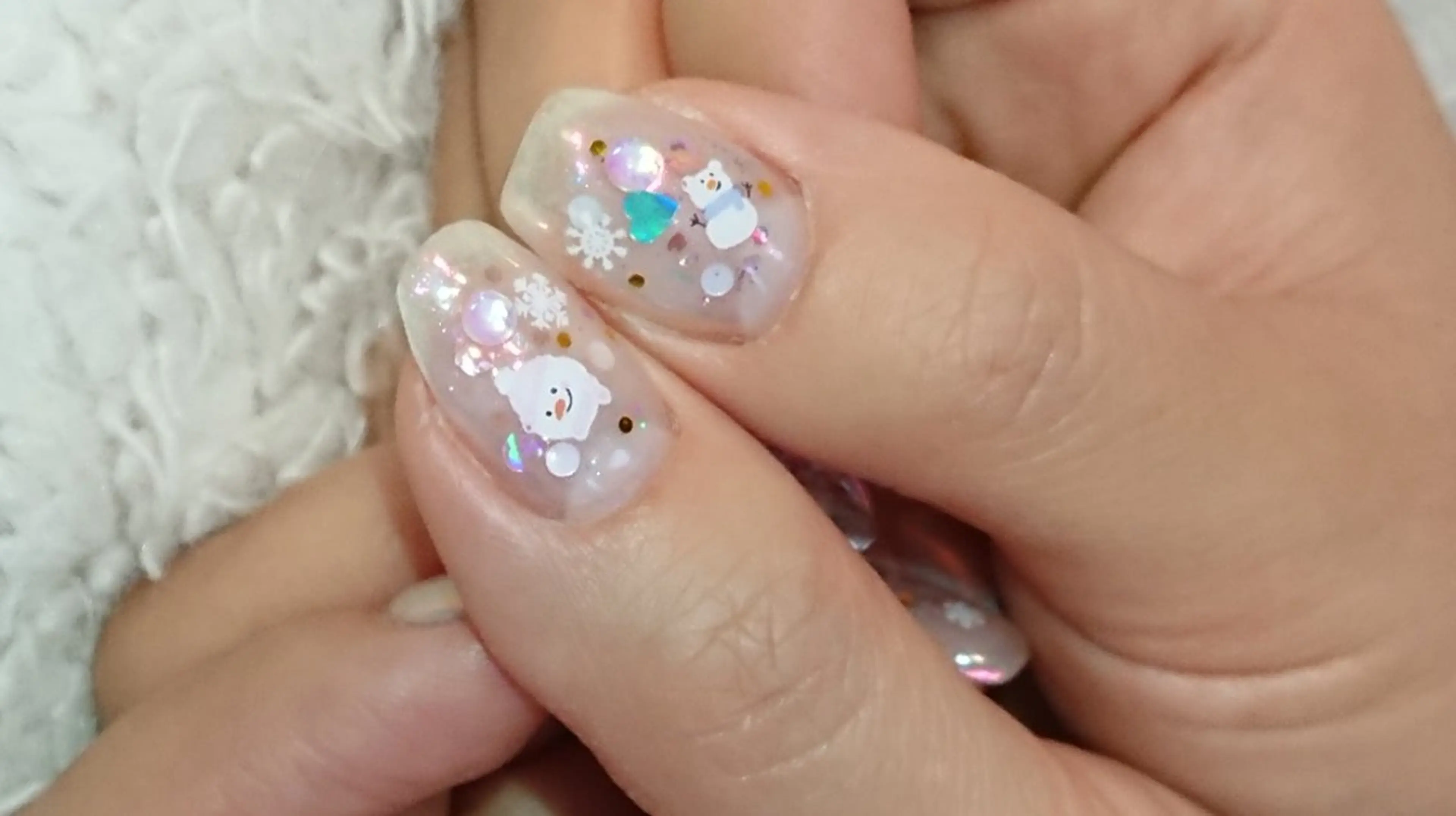 ネイル 冬ネイル クリスマス ハンドネイル shellnail さなえのネイルデザイン