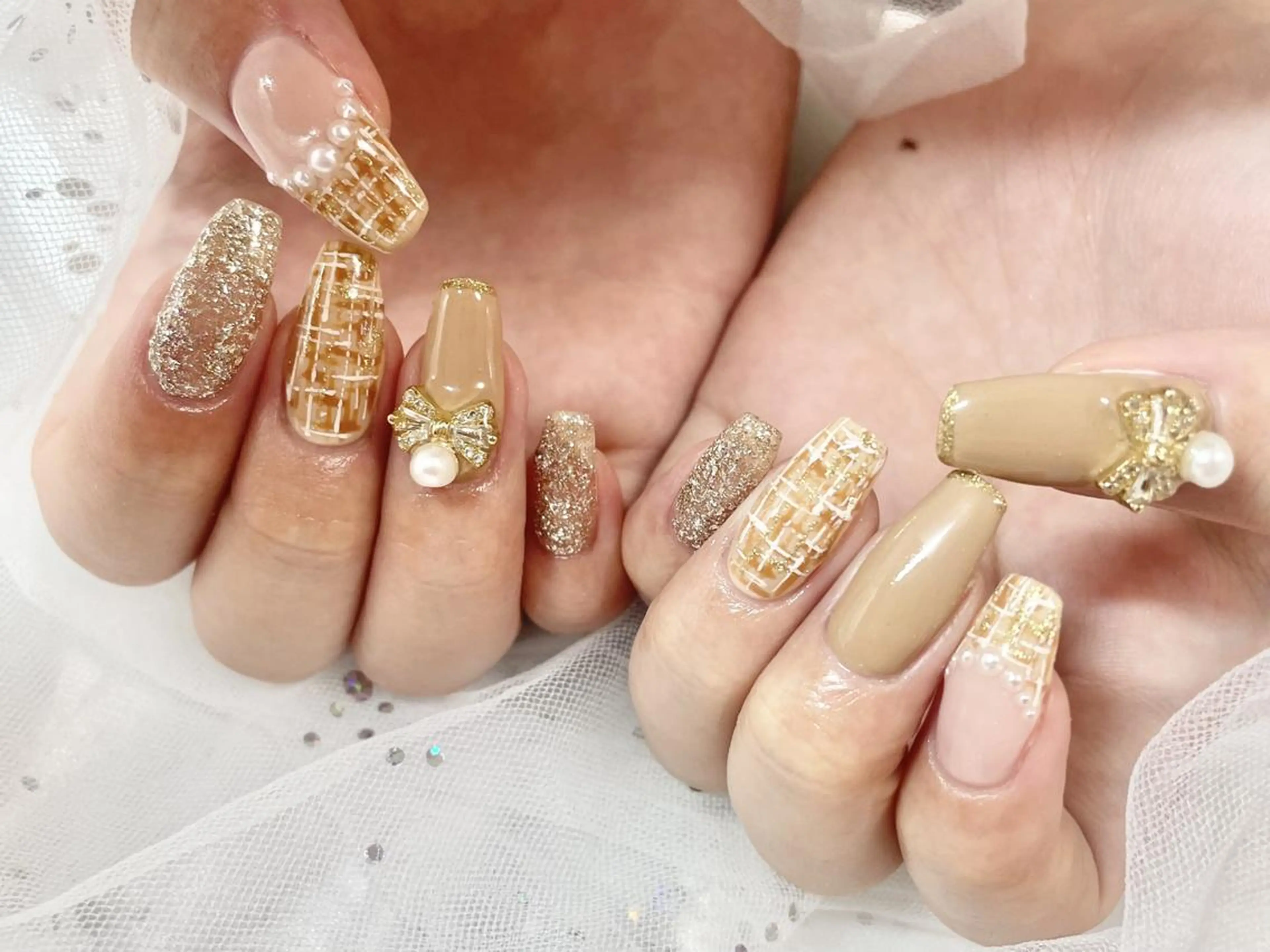 ネイル ツイードネイル 🔷ﾐﾅﾐﾈｲﾙ🔷 やり放題ネイル渋谷2のネイルデザイン