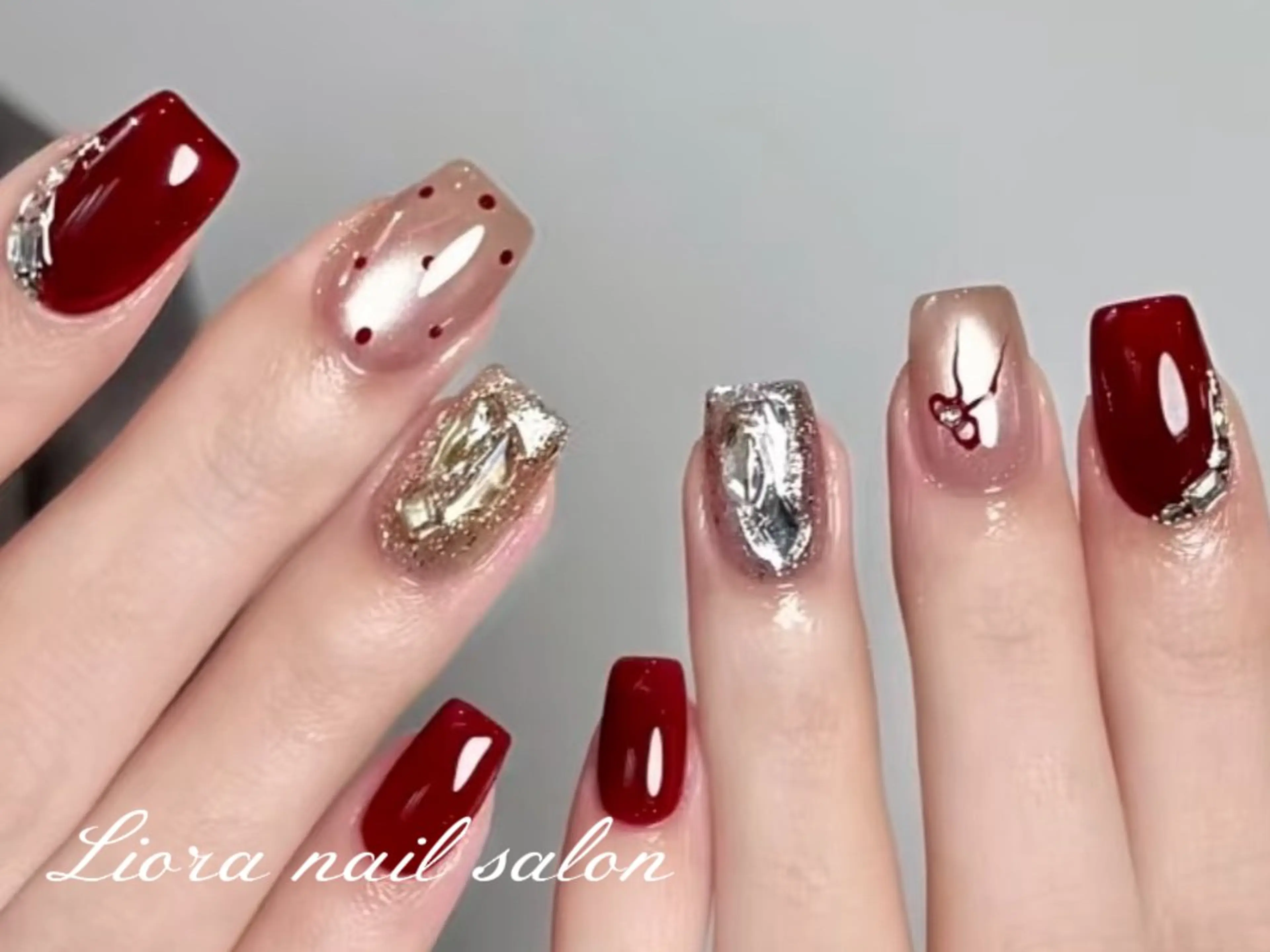 ネイル チークネイル フットネイル フレンチネイル ジェルネイル ガーリー ハンドネイル Liora nail 1のネイルデザイン