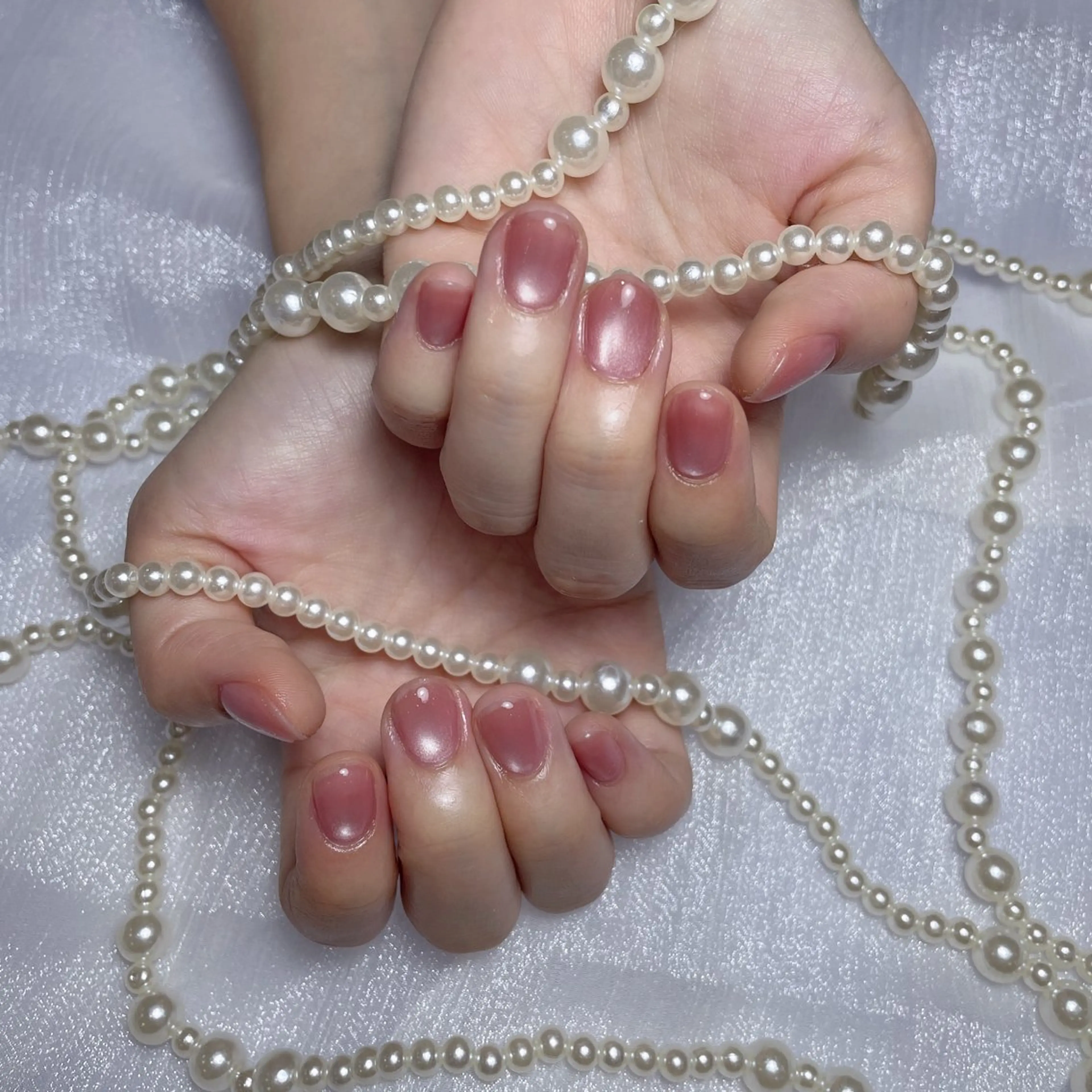 ネイル マグネットネイル ワンカラーネイル ピンク M2 beauty Hoshinaのネイルデザイン