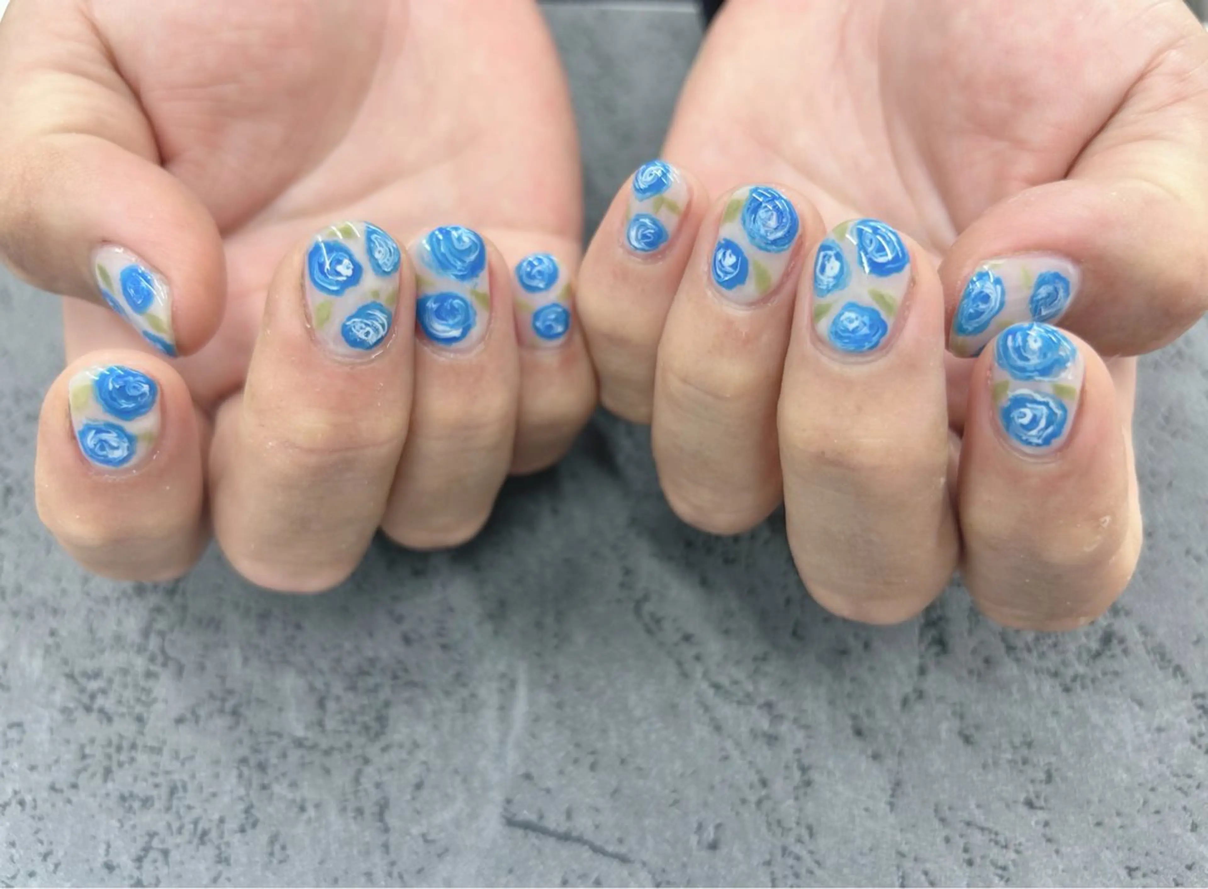 ネイル ブルー ハンドネイル Nail Salon agré所属・agré ネイルサロン アグレのネイルデザイン