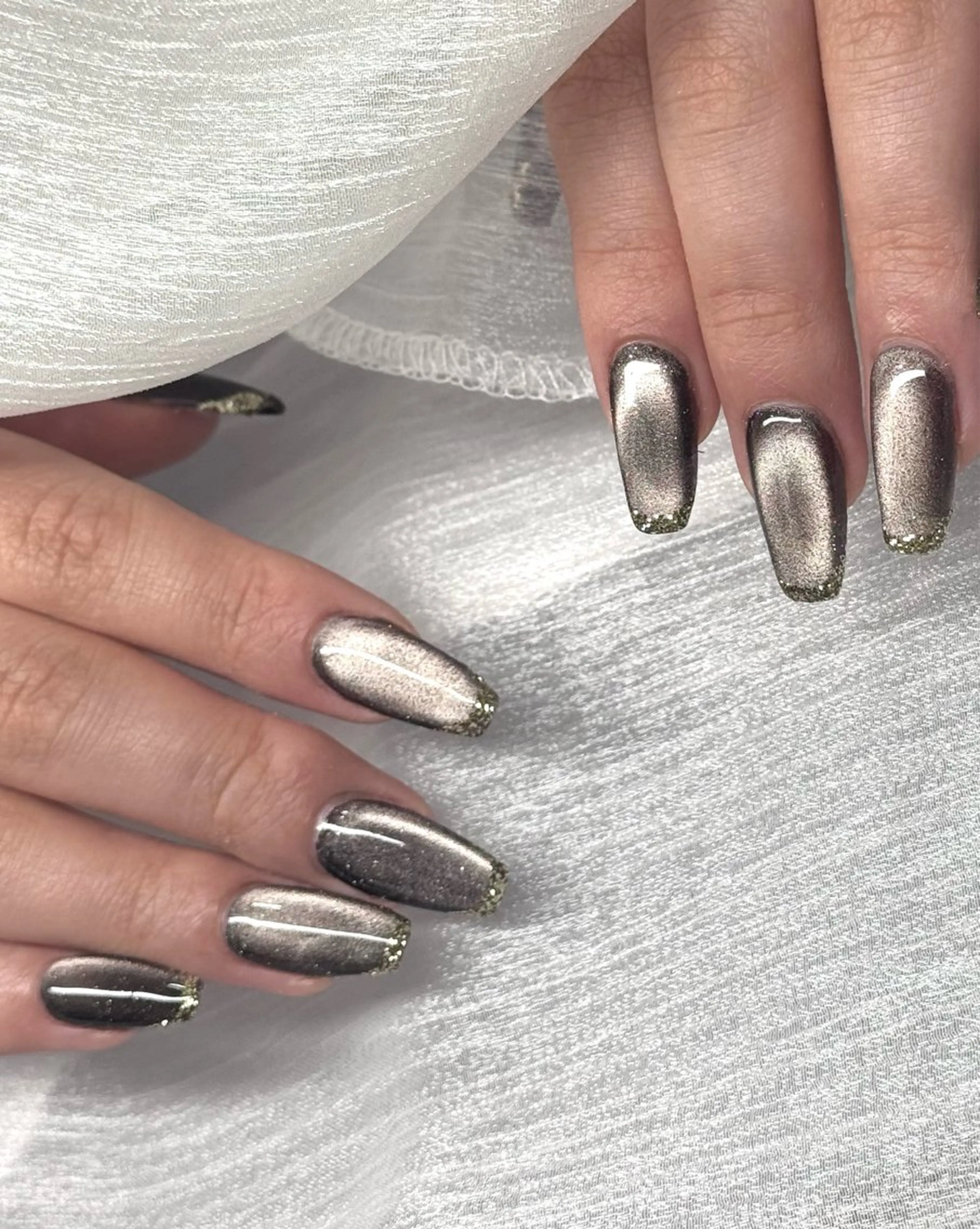 ネイル フレンチネイル ラメ(グリッター) マグネットネイル nail luana -sharmのネイルデザイン