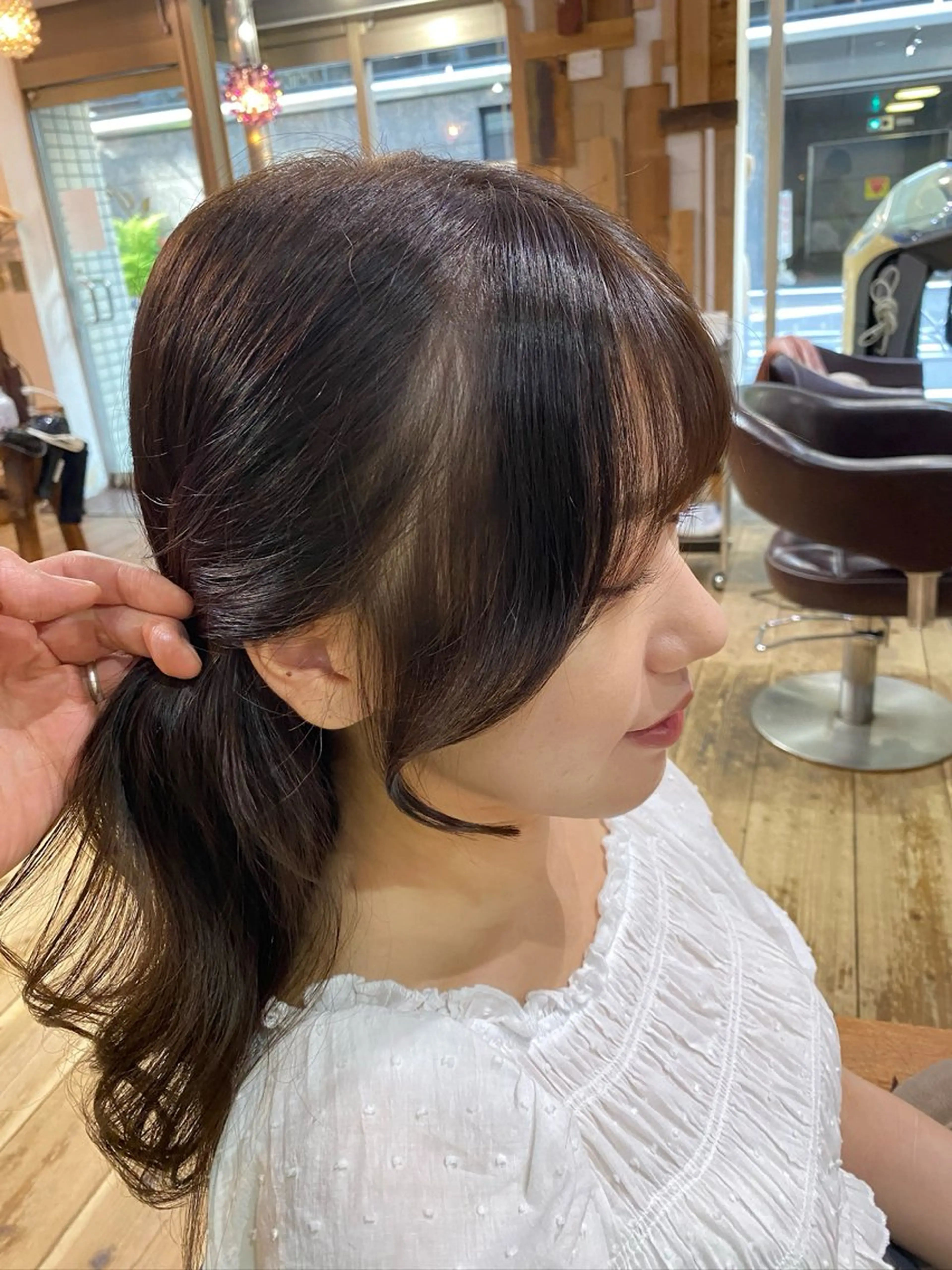 ミディアム おくれ毛 カット トリートメント 【韓国レイヤー特化 ハッシュカット】のヘアスタイル