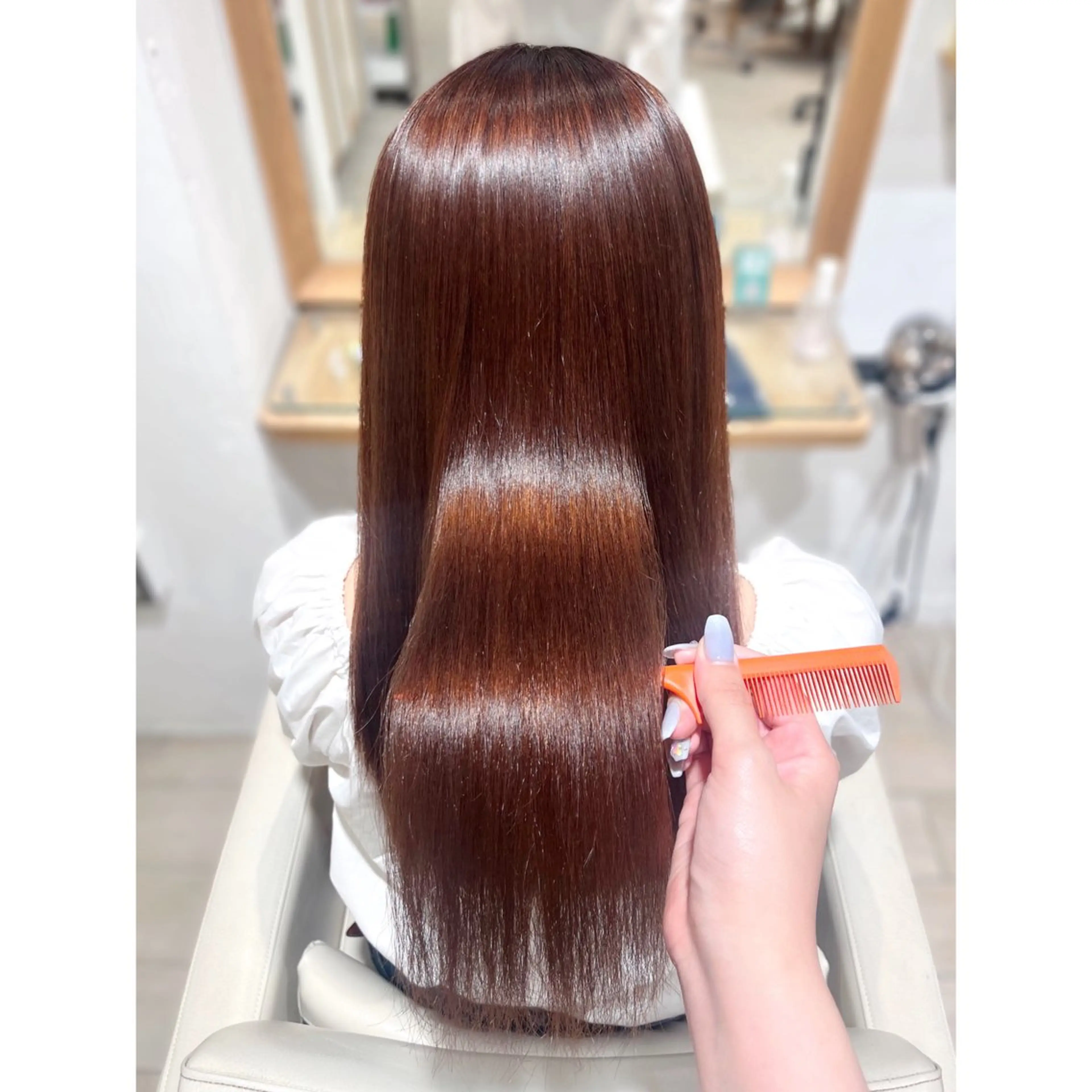 ロング 縮毛矯正 松森 小夏のヘアスタイル