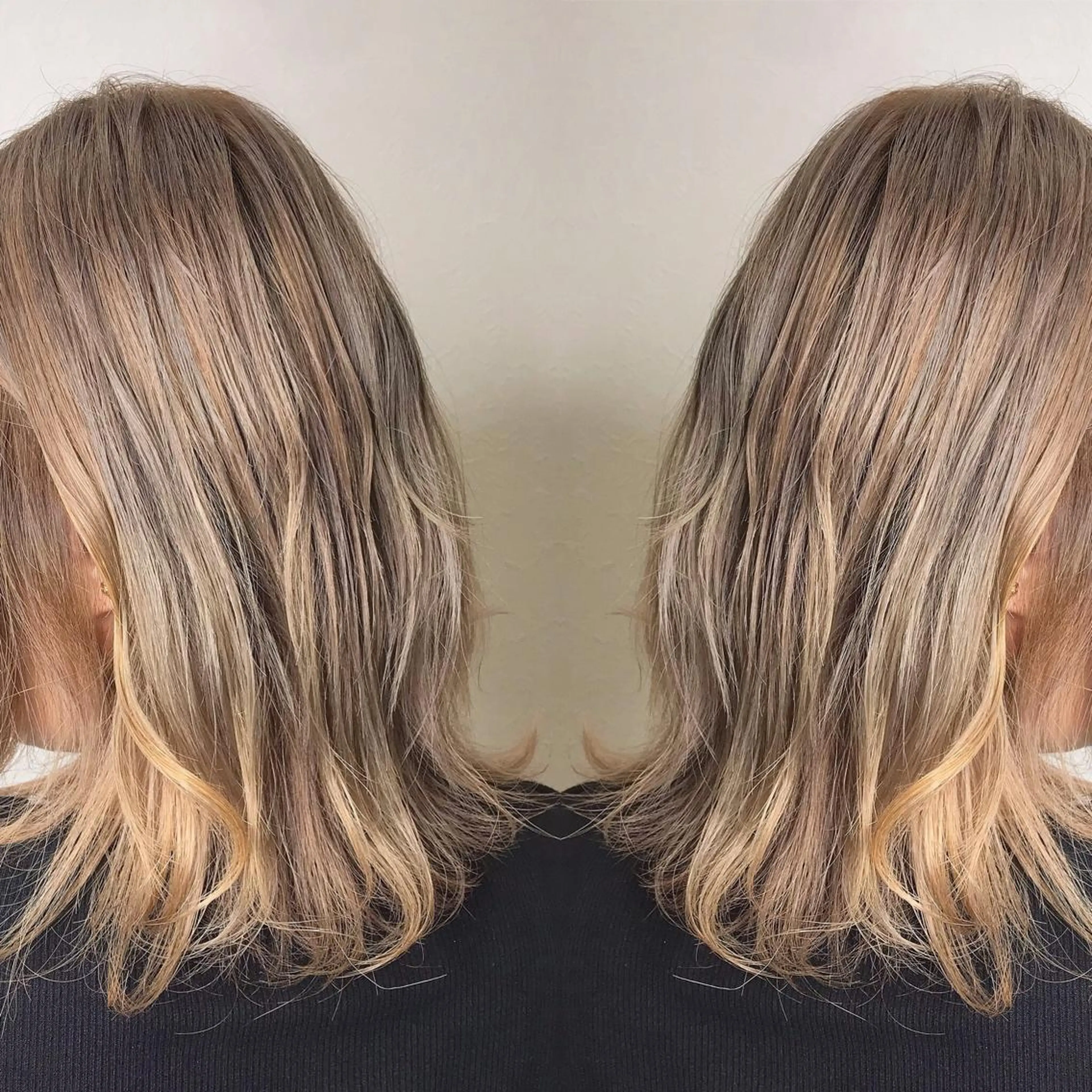 ミディアム カラー ベージュカラー ペールベージュ ヘアカラー 柴田 祐輔のヘアスタイル