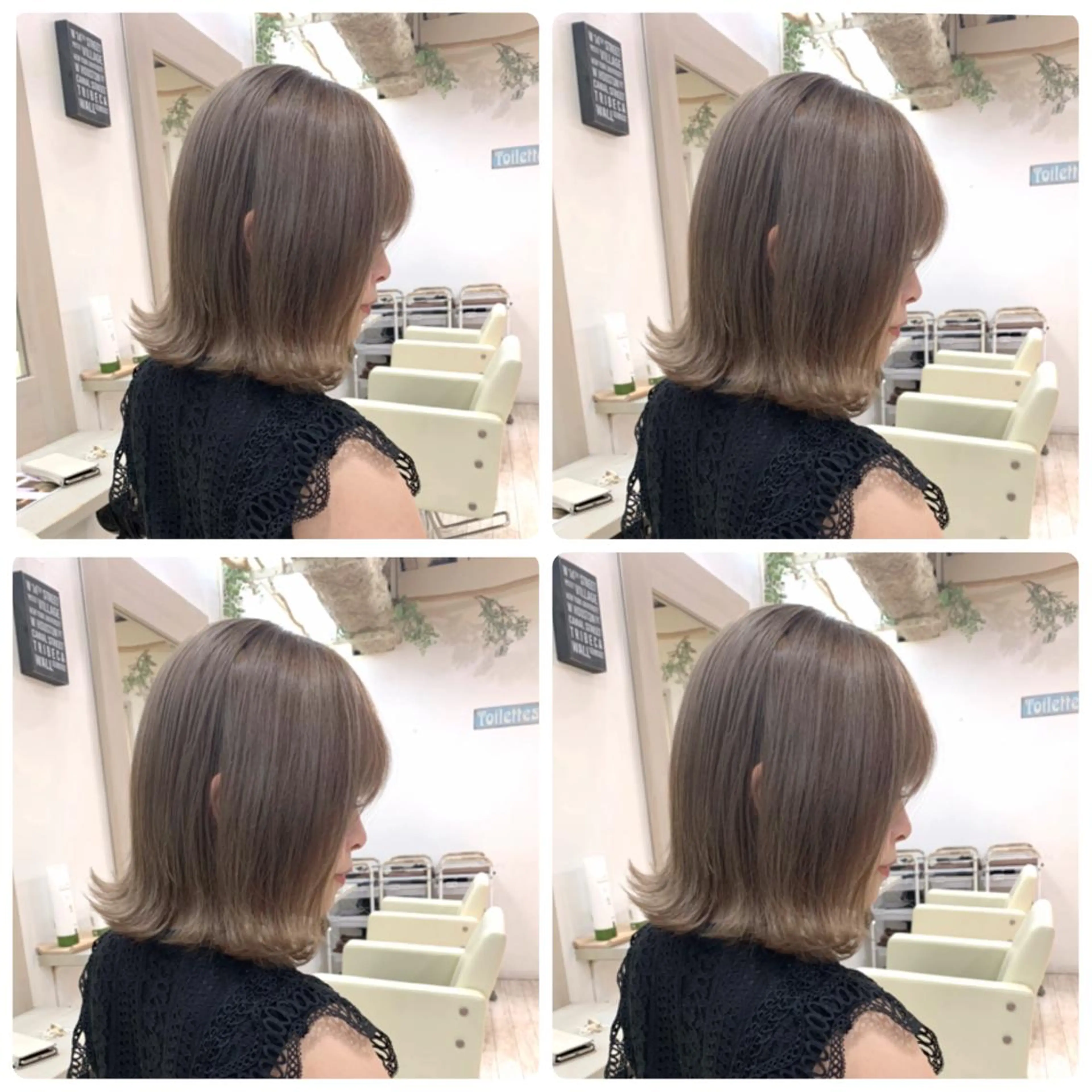 ミディアム カラー カット ヘアカラー 京都大人女性ショート 徒歩1分/秋山のヘアスタイル