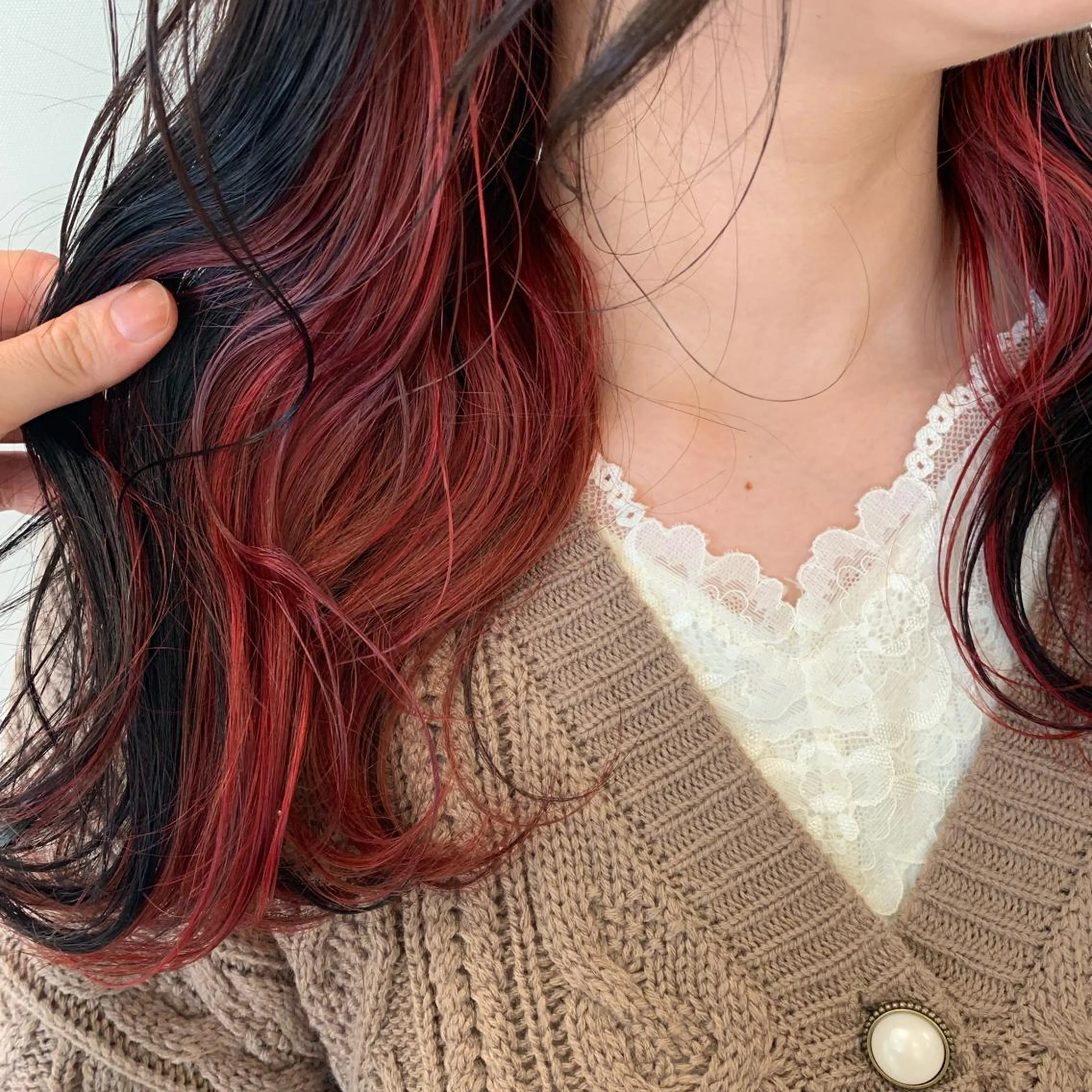 セミロング カラー ハイトーン/ウルフ /レイヤー/坂野幸伸のヘアスタイル