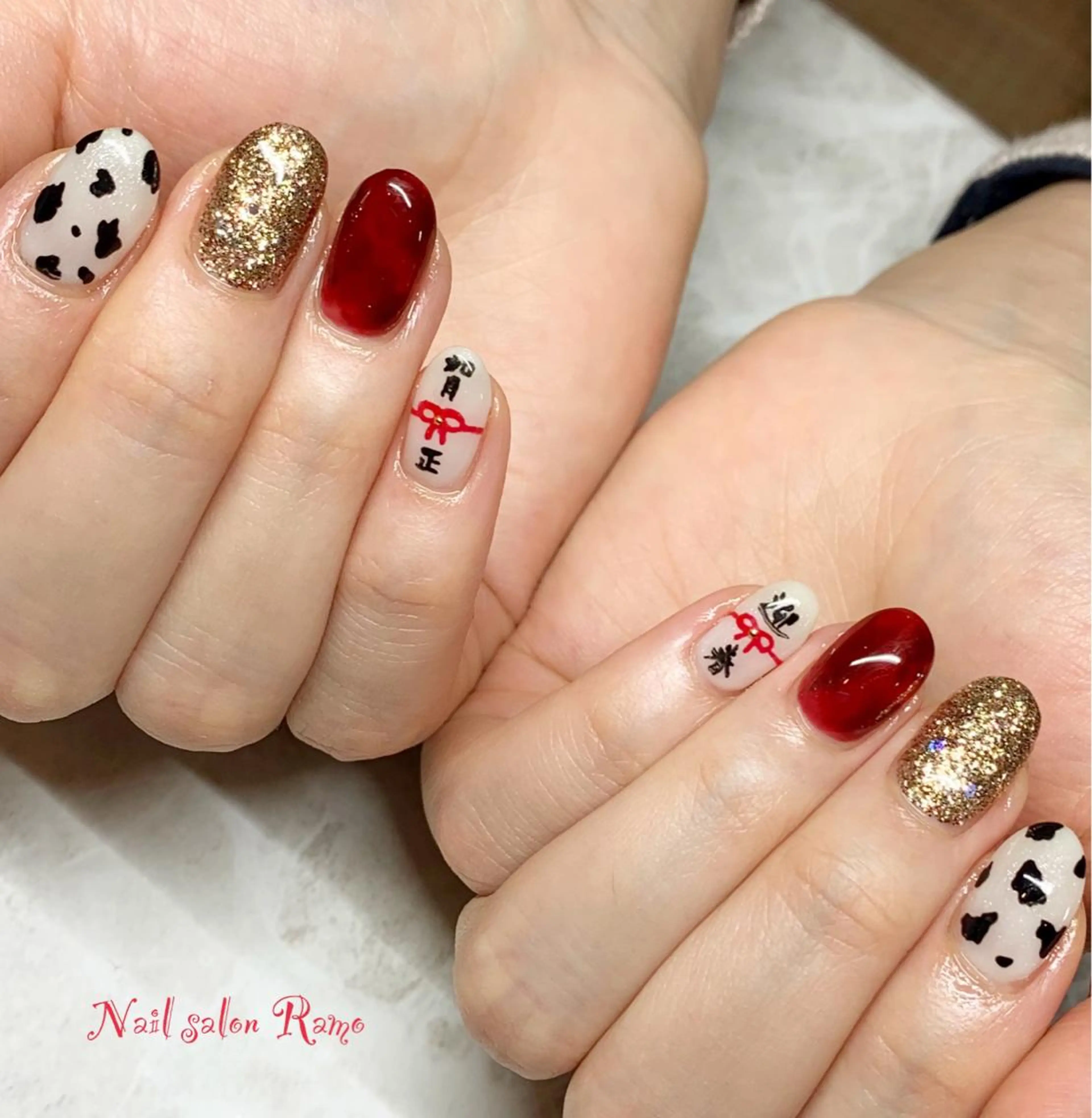 ネイル アートネイル べっ甲ネイル ブルー ジェルネイル ワンカラーネイル Nail salon Ramo所属・松田 祥子のネイルデザイン