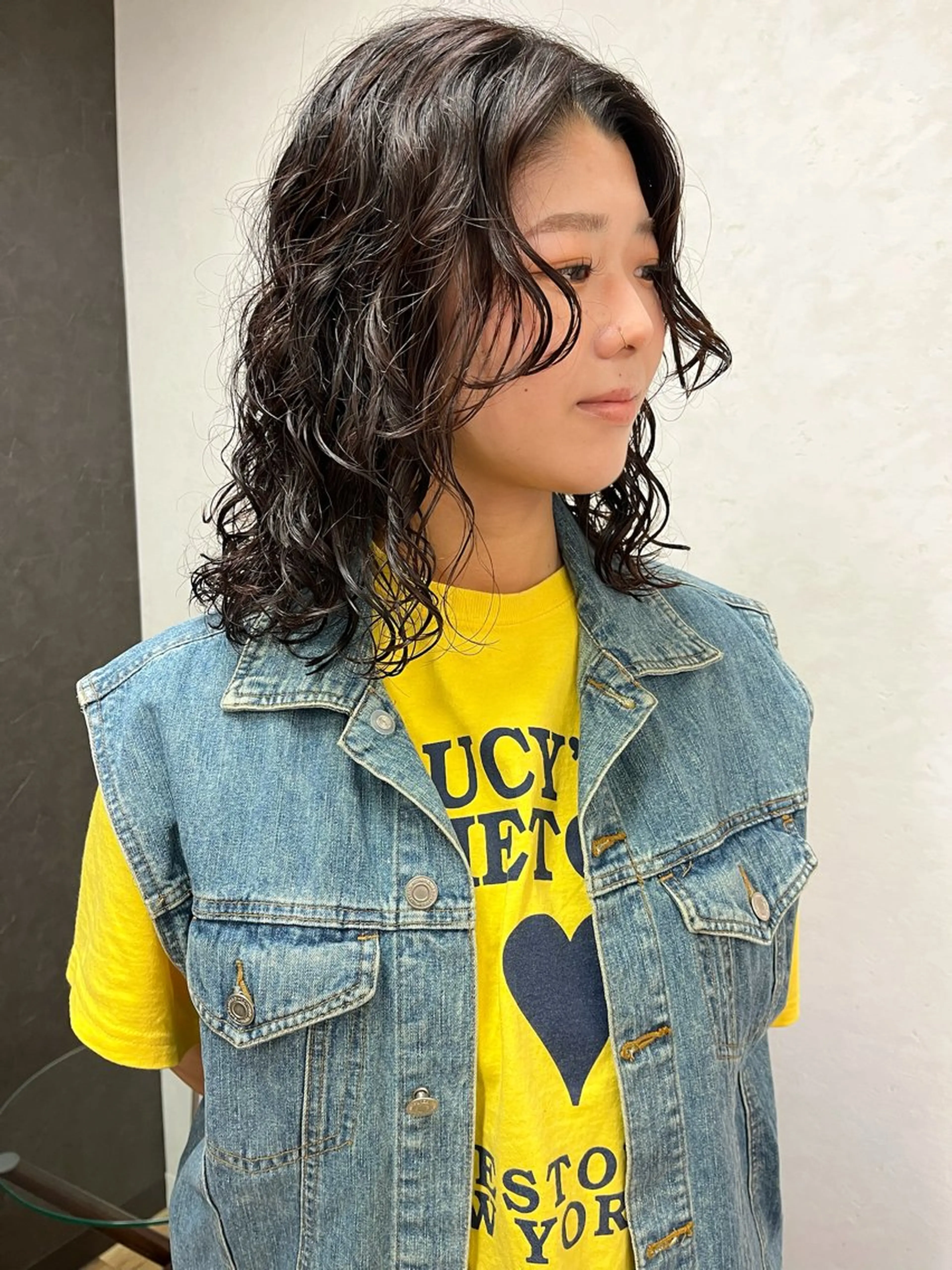 ミディアム パーマ カット パーマ トリートメント nono/パーマ /顔まわりカット🐈のヘアスタイル