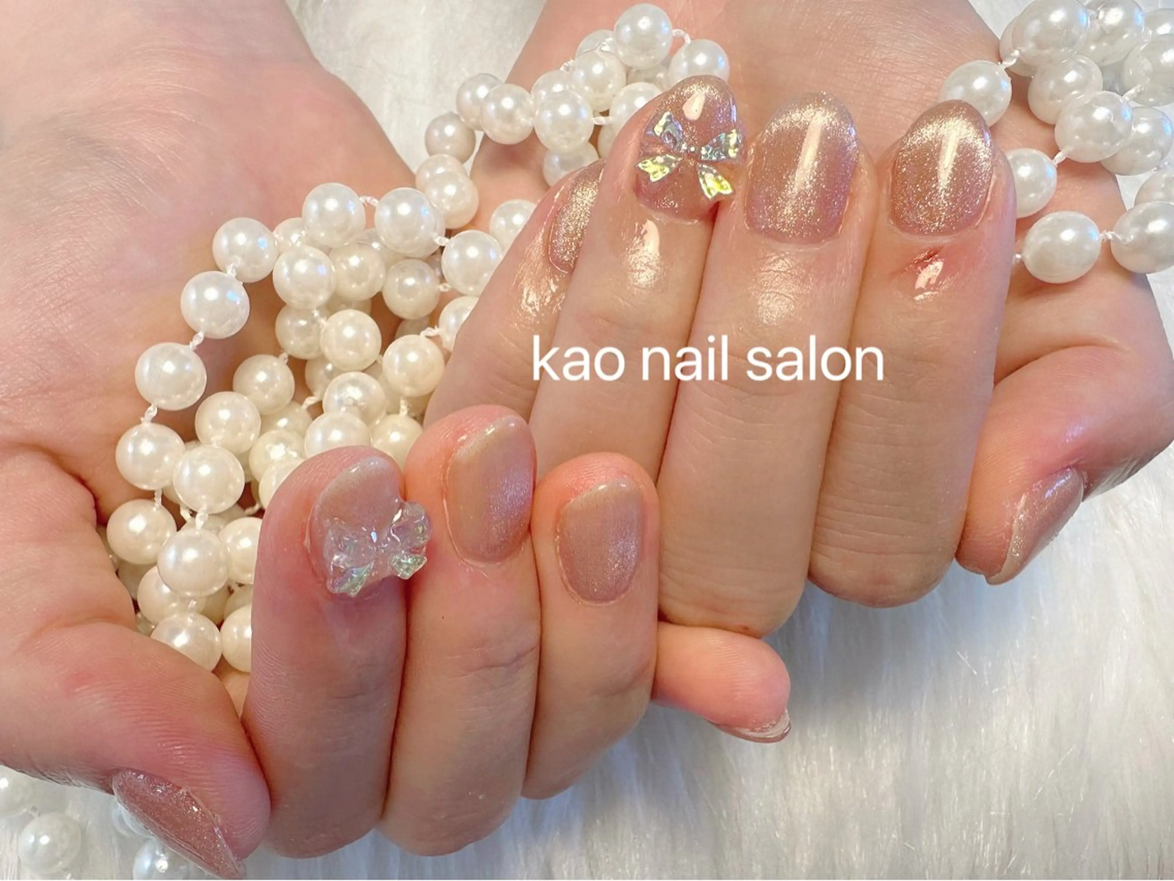 ネイル チークネイル 長さ出し フレンチネイル ジェルネイル ガラスフレンチ ハンドネイル kao nail マグネット/長さだしのネイルデザイン