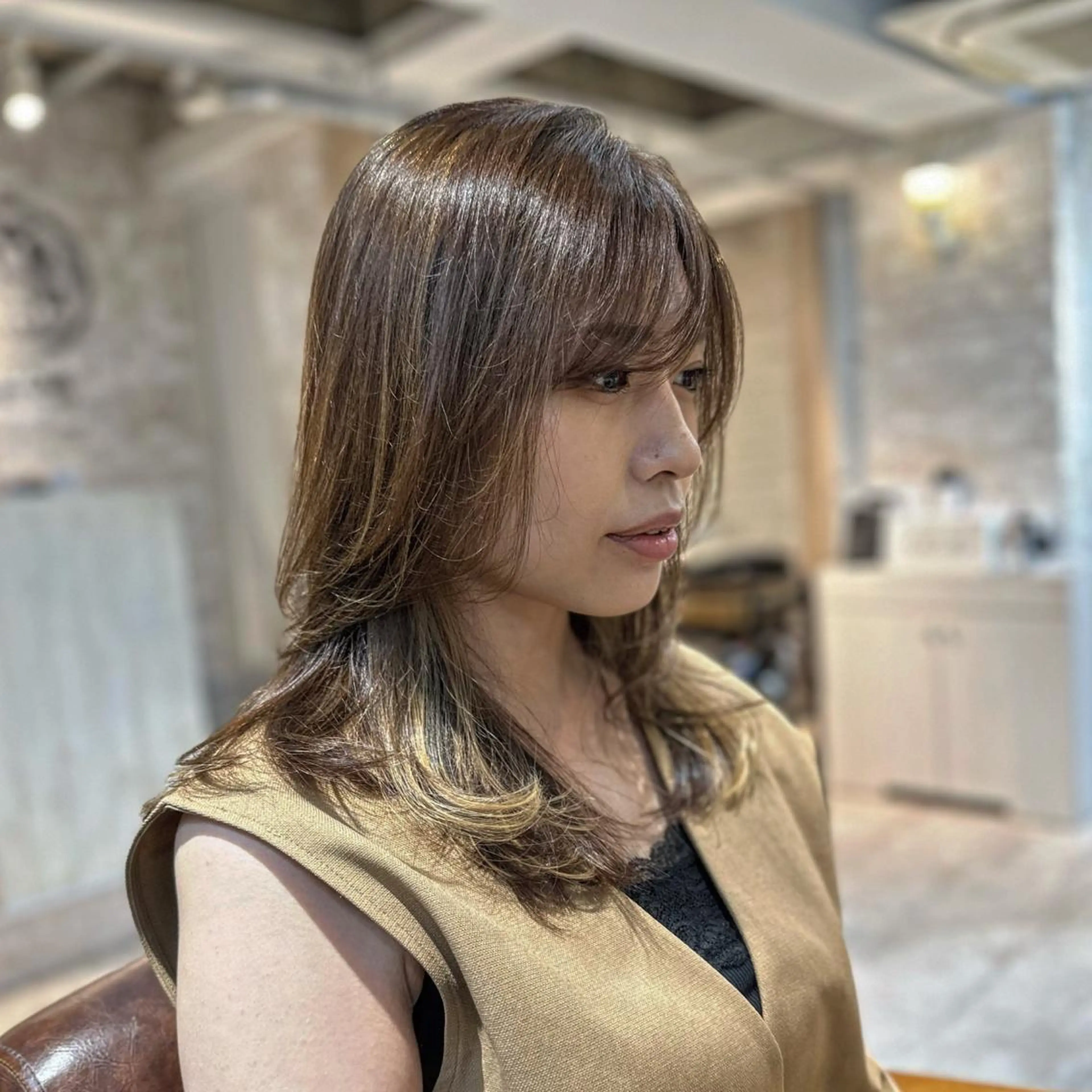 ミディアム カラー ハイライトカラー ハイライト fiica （フィーカ）所属・金子侑史 /縮毛矯正の人のヘアスタイル