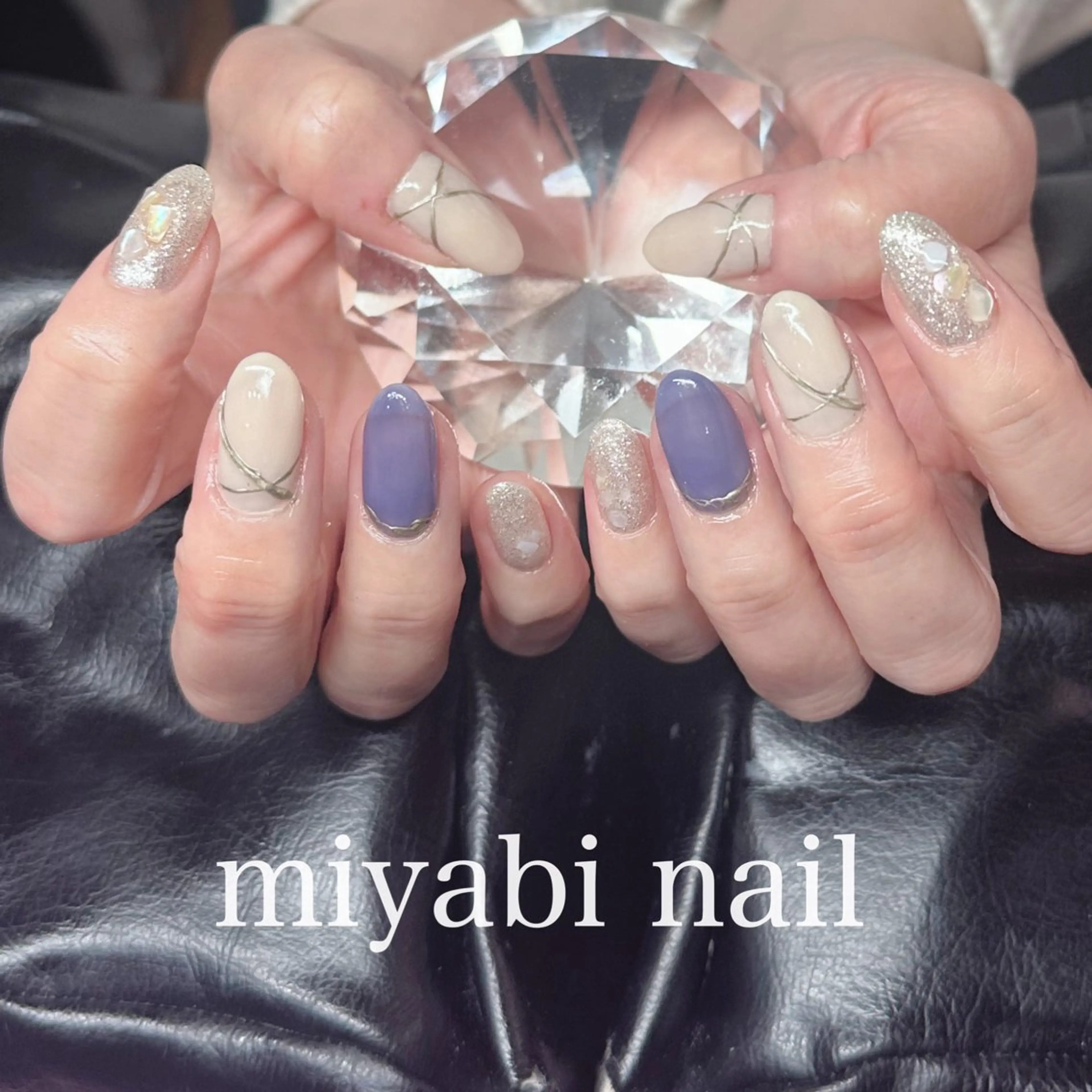 ネイル アートネイル 持ち込み 冬ネイル ハンドネイル miyabi nail 桂川駅近くのネイルデザイン