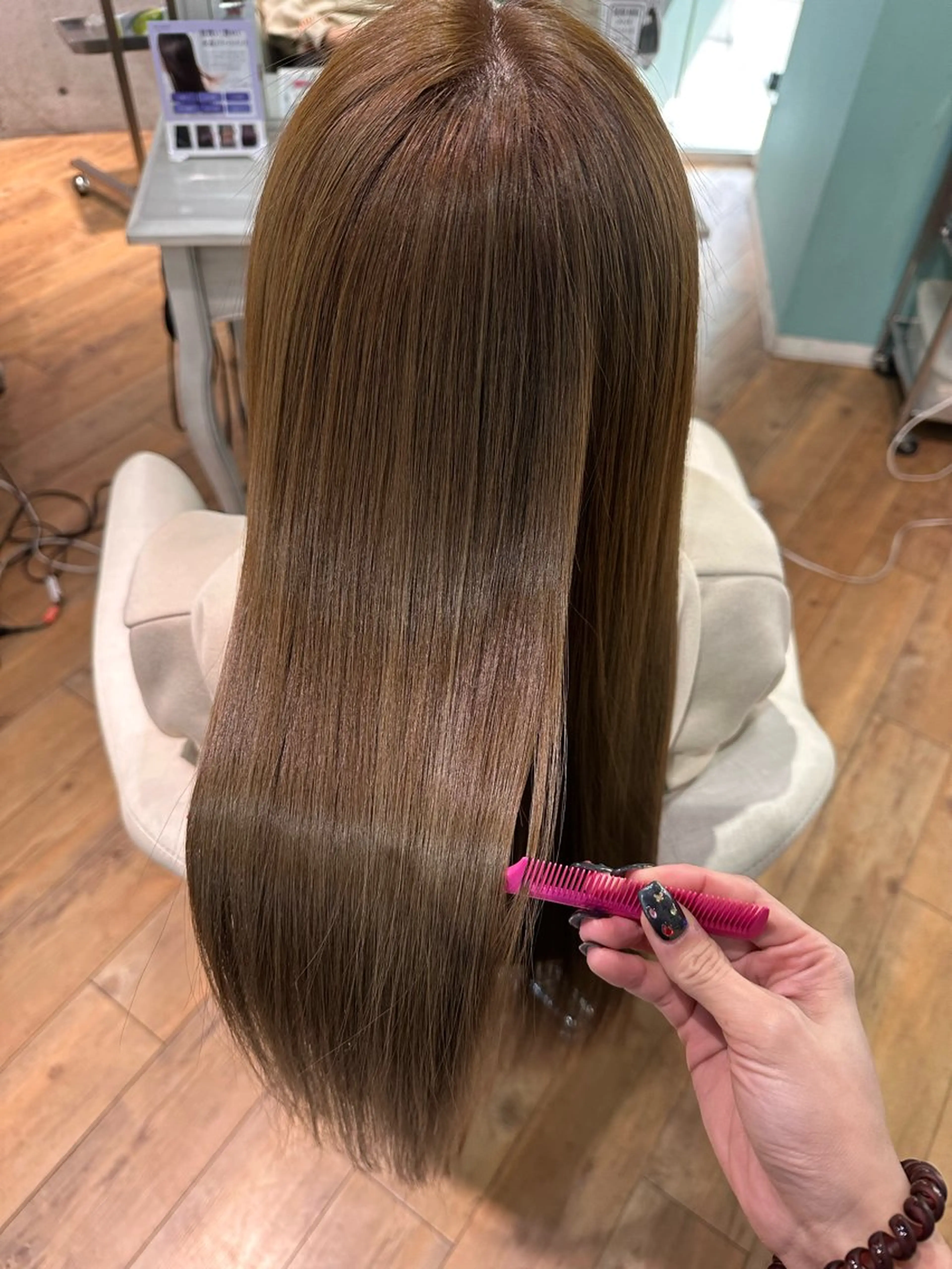 ロング カラー 髪質改善 トリートメント ヘアカラー トリートメント 🧸プルエクステ❤︎ ネイルKAO🧸のヘアスタイル