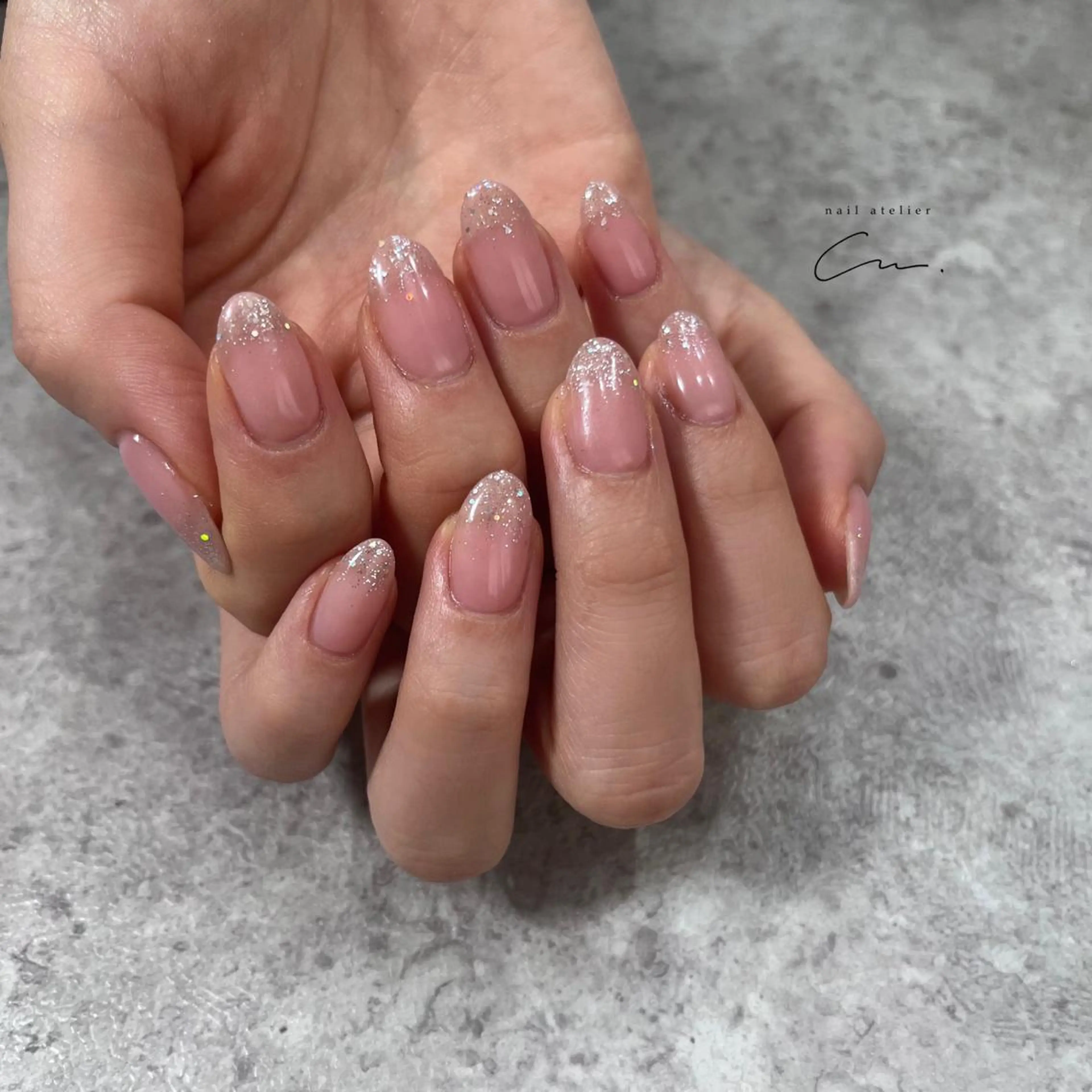ネイル ラメ(グリッター) ラメグラデーション ハンドネイル Cu. (くー)のネイルデザイン