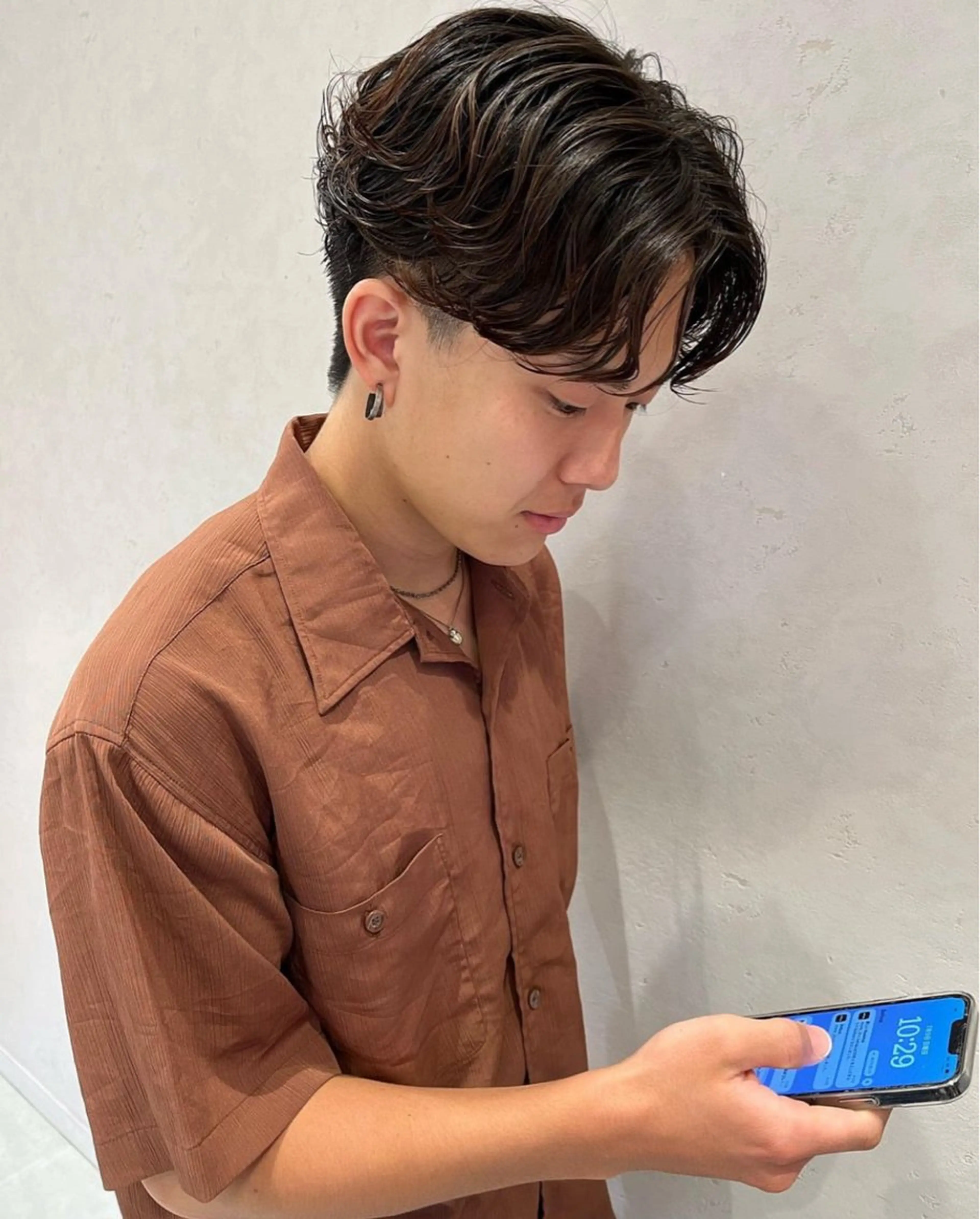 メンズ nono/パーマ /顔まわりカット🐈のヘアスタイル