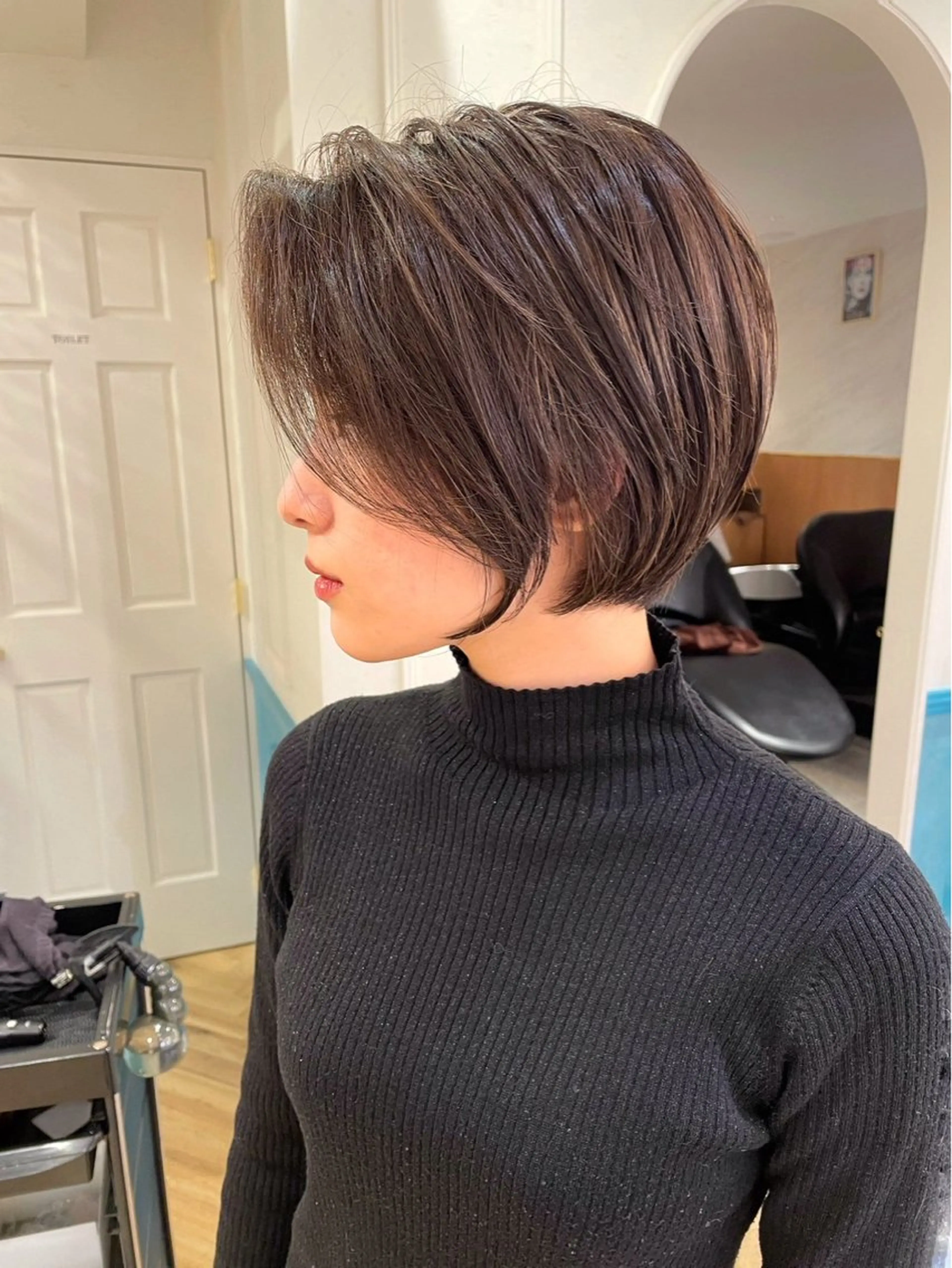 ショート 縮毛矯正/レイヤー 韓国/顔まわり/夢音のヘアスタイル